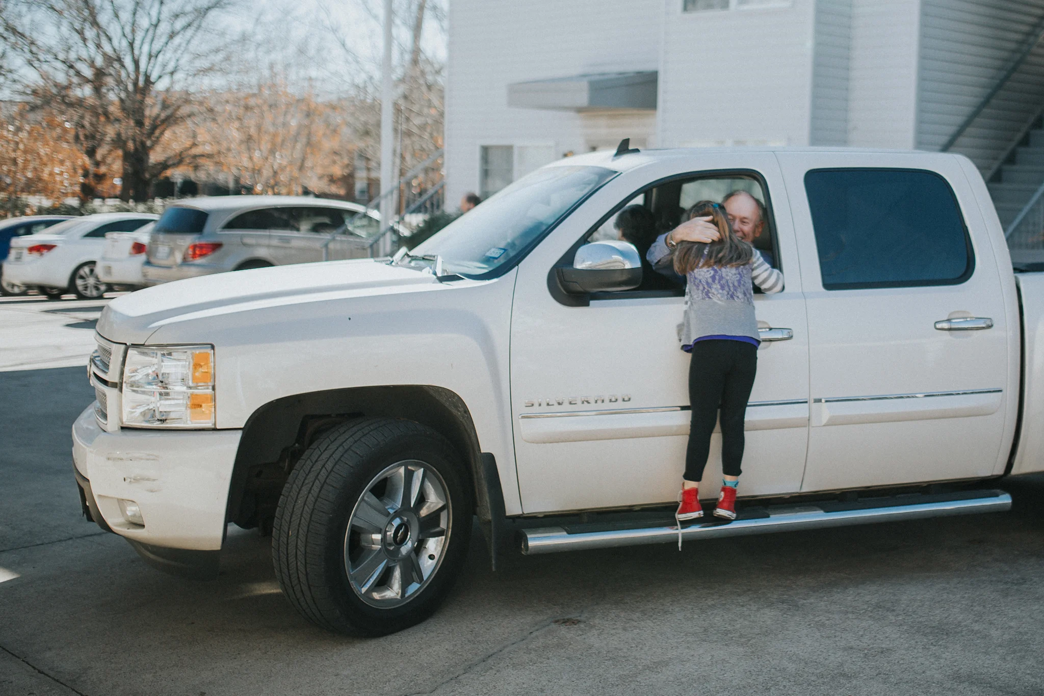 January 29: A surprise niece visit for Ty's birthday ended with one last hug for Papa before my in-laws headed home. 