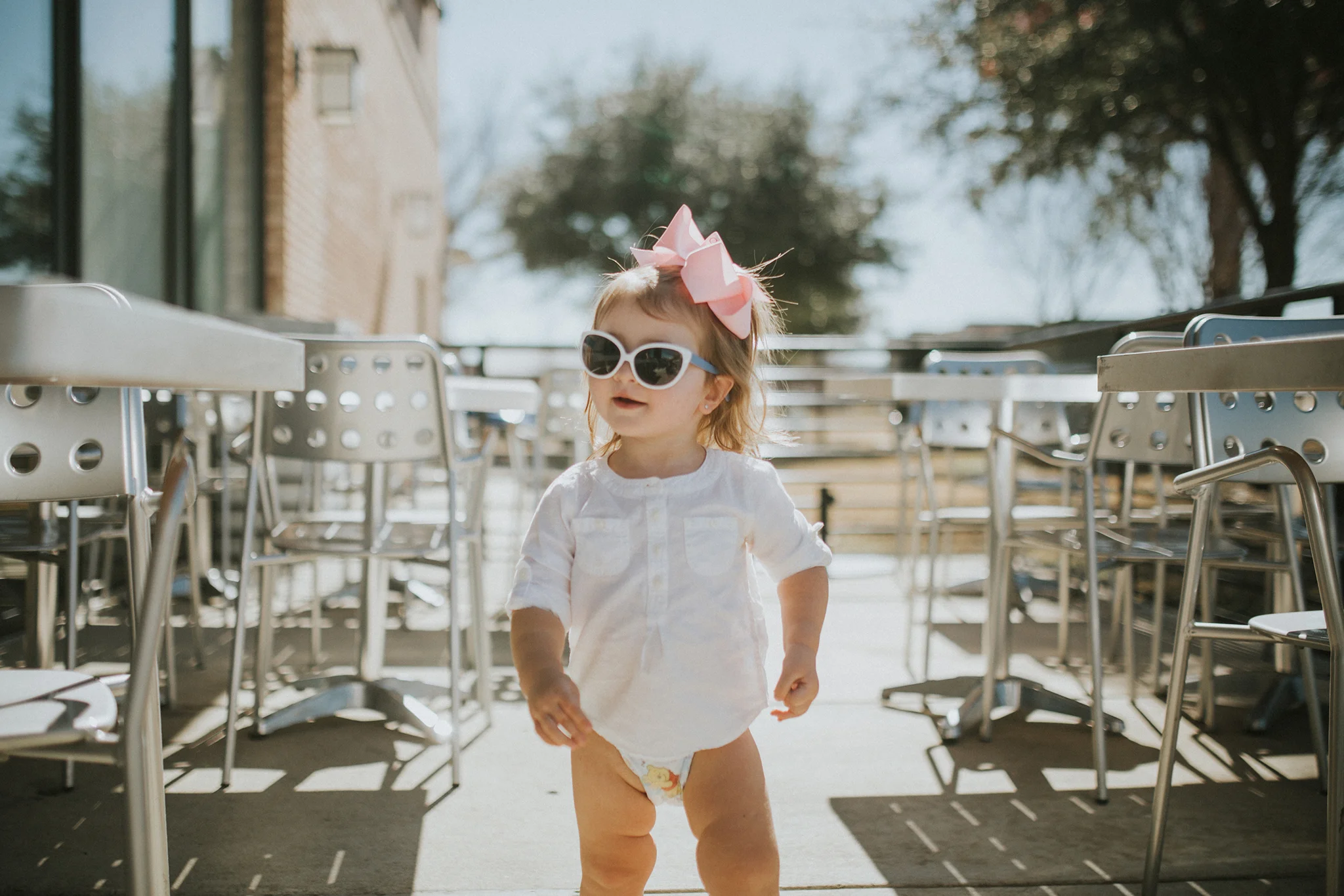 January 30: Sunglasses. Thighs. Sunny January post-lunch blowout couldn't stop the adorableness.