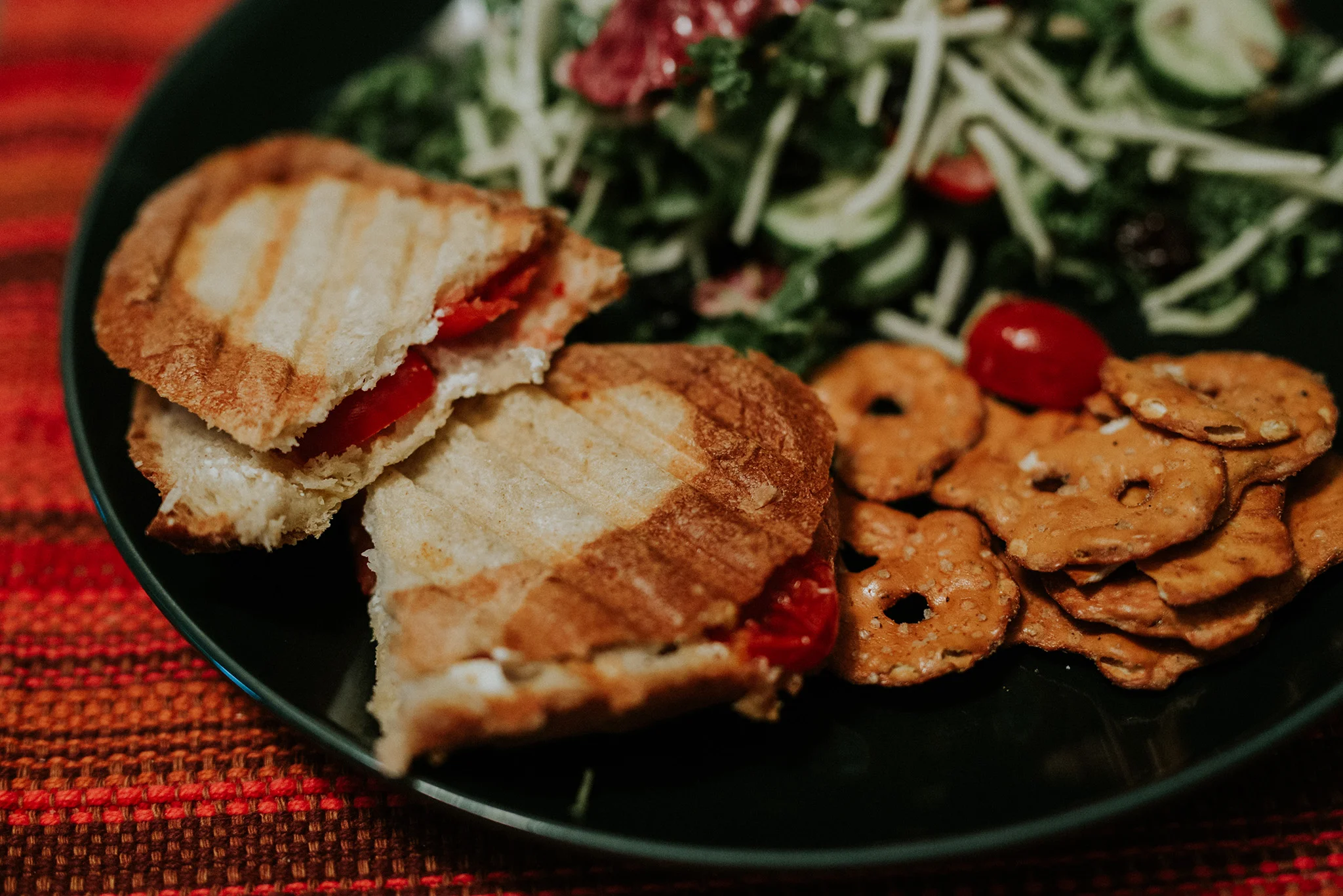 May 27: If you're wondering what I ate in May it was primarily Hartford Baking Company bread panni'd (it's a verb) with ricotta, sautéed mushrooms and fresh tomatoes.