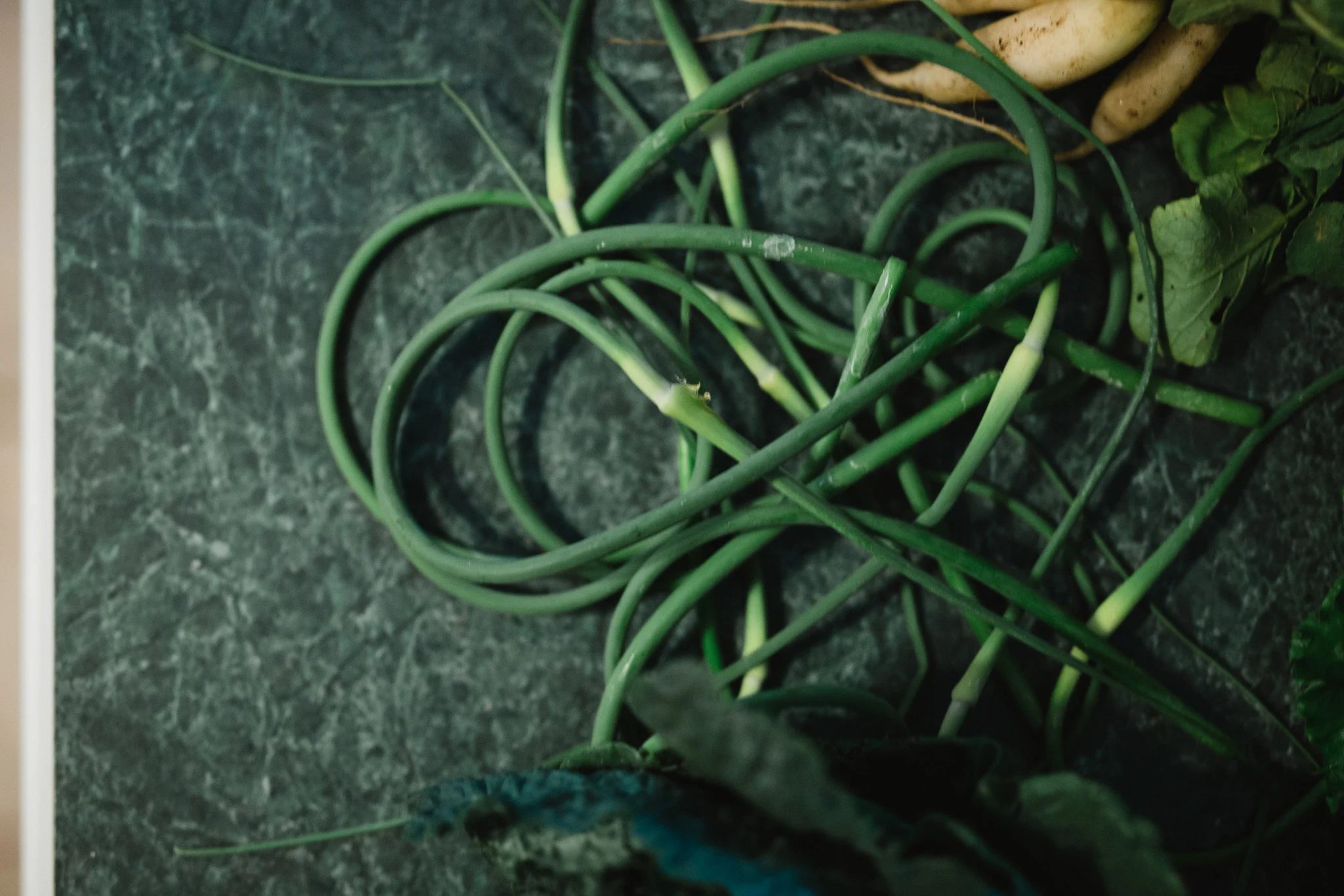June 22: We joined a CSA and learned to cook with scapes.