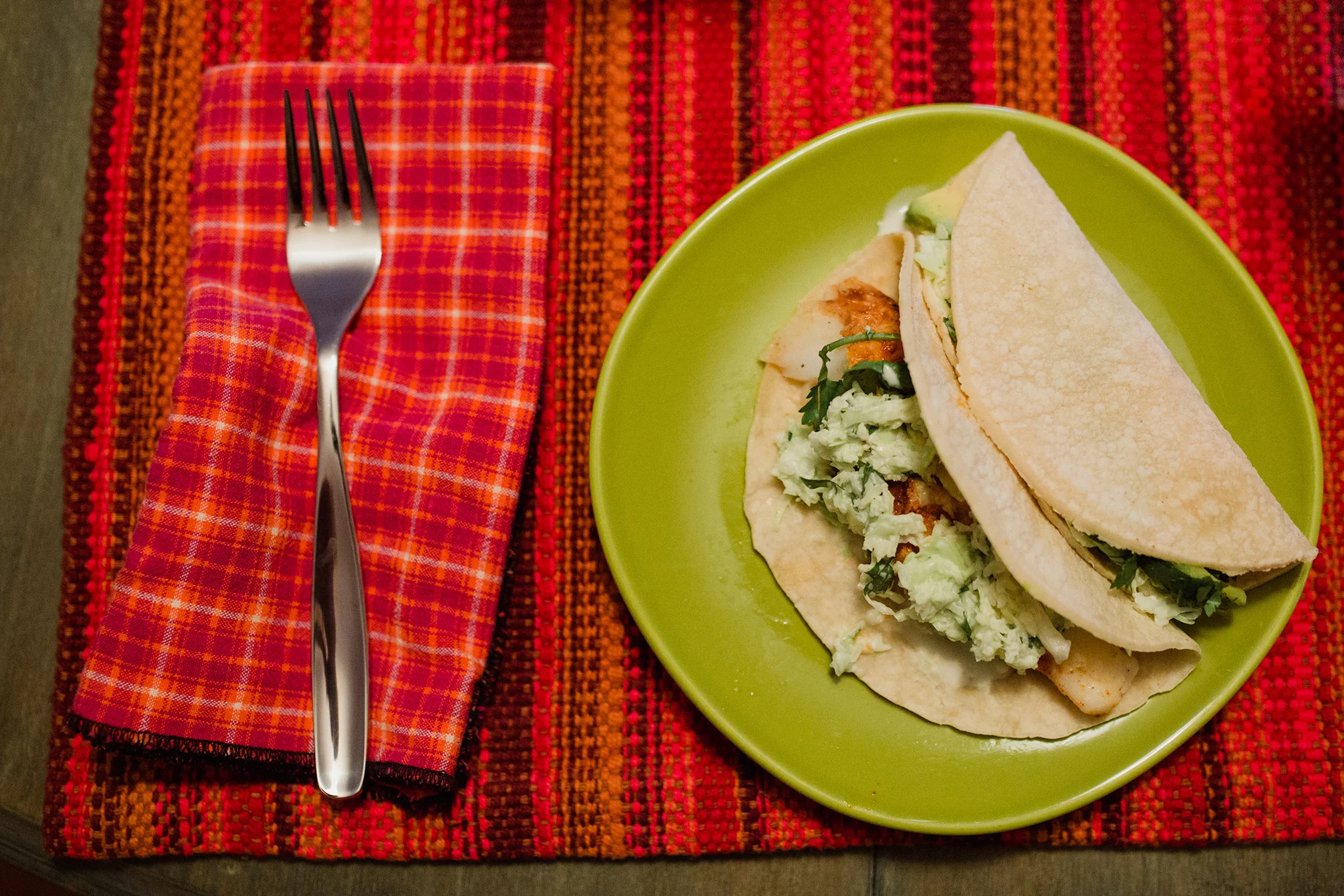 August 9: August's rhythm contained lots of dinners in with fresh fish and veggies and the 9th looked like tacos after work.