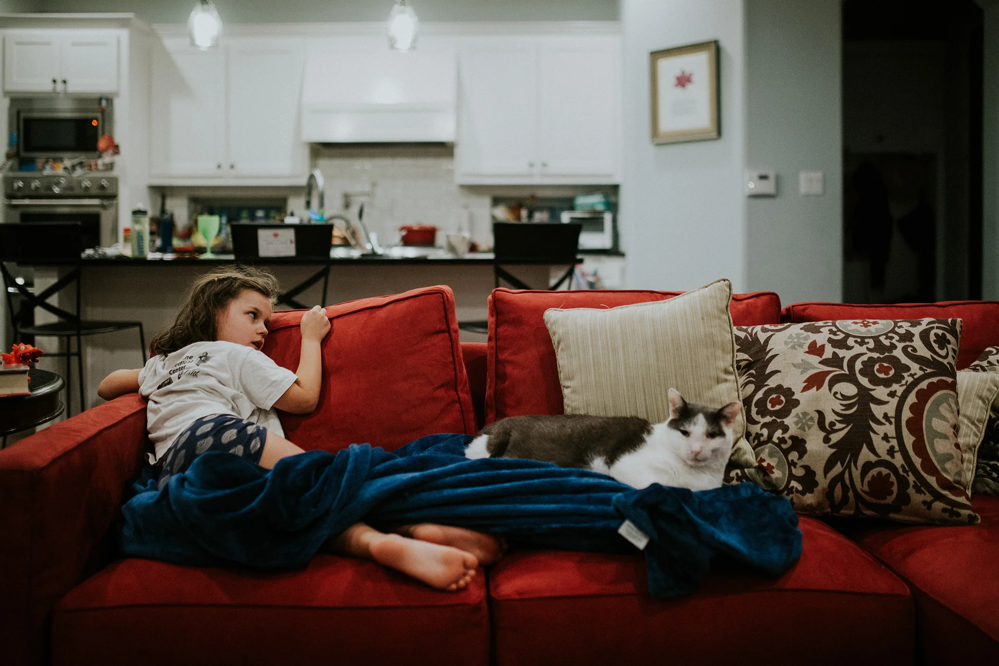 October 1: After a morning run with her mom, we returned to the house to find Nadine and Moxie Sunday morning-ing like pros.