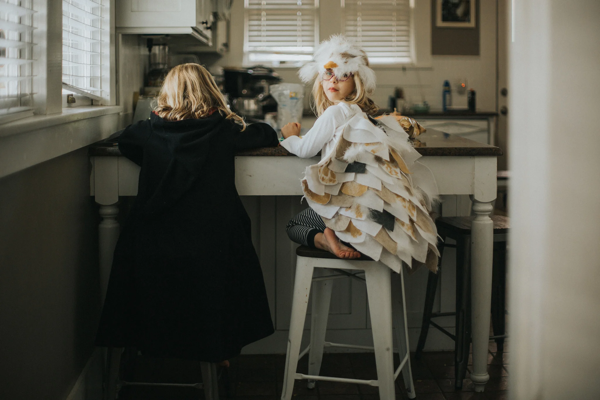 October 28: You know it's October when you walk into Christina's kitchen to find Hermione and Hedwig hard at work.