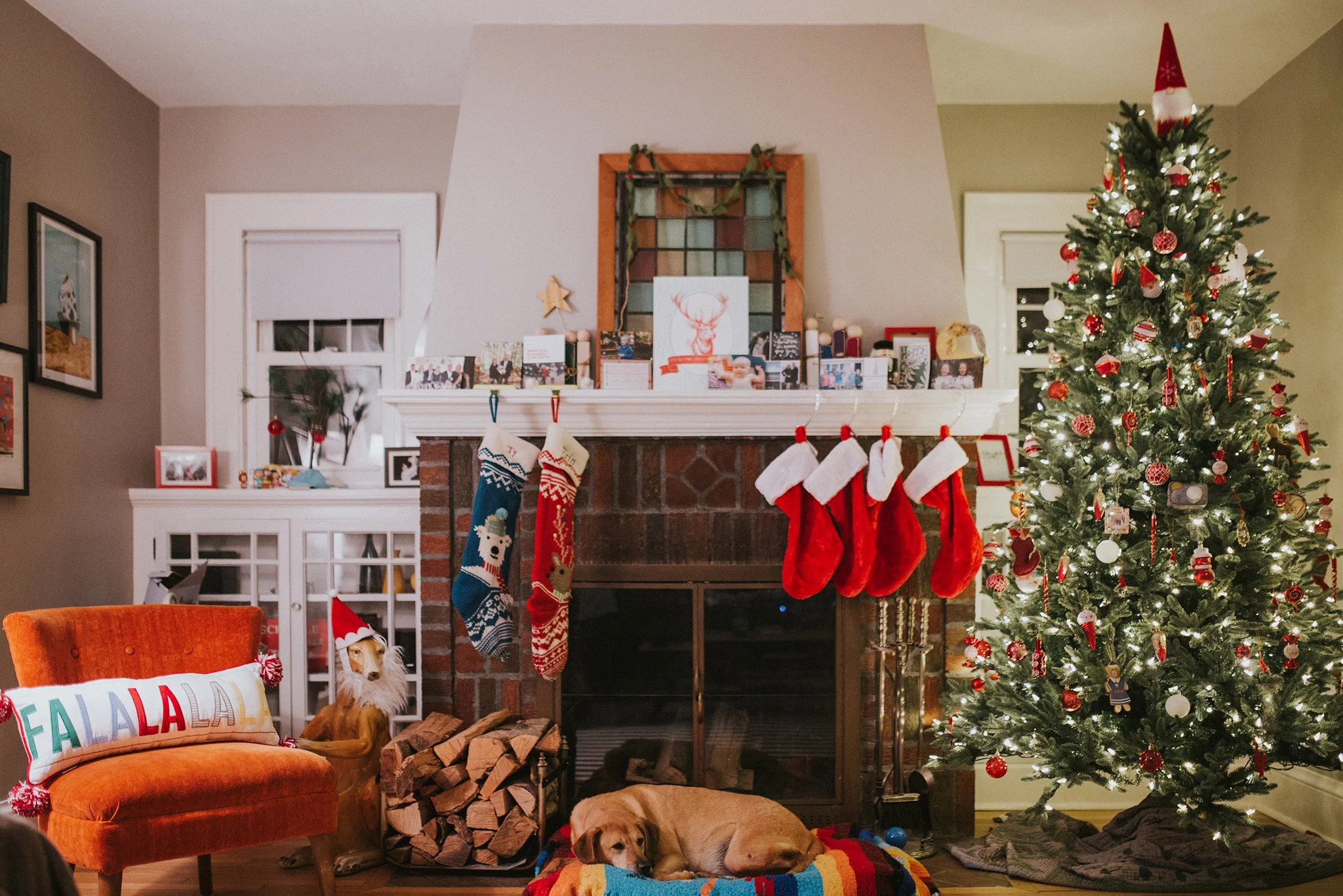 December 13: I took a similar photo with Albert in November. I loved the way our holiday decor came together. The house felt so cheery all month.