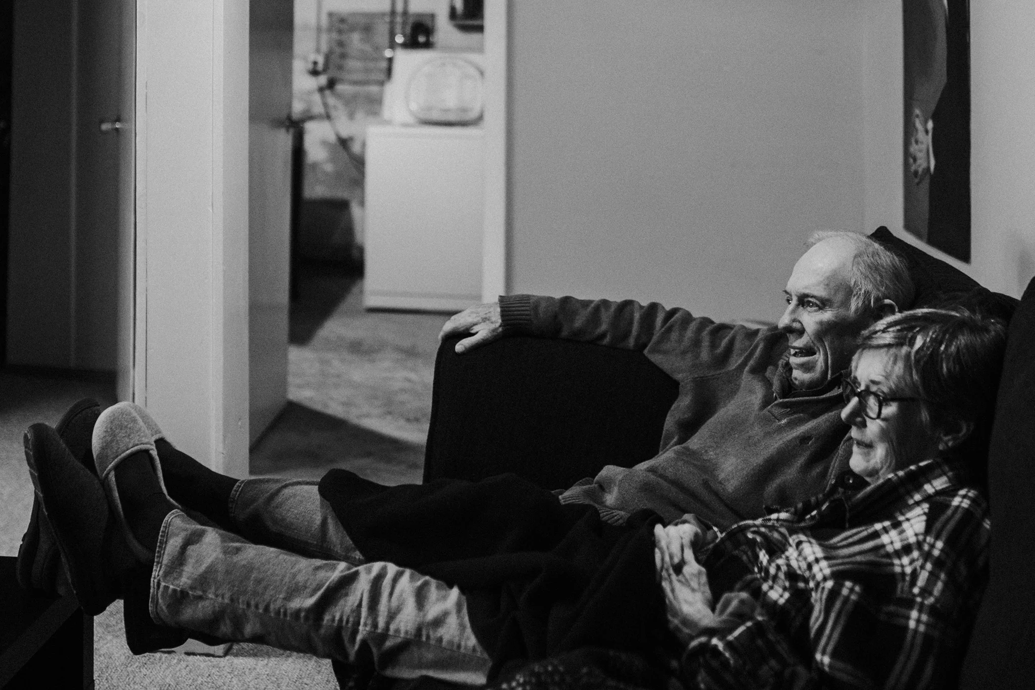 February 17: I found my in-laws watching the Olympics sitting so similarly to how Ty and I sit sometimes that it made me smile. Tom arrived the day before.