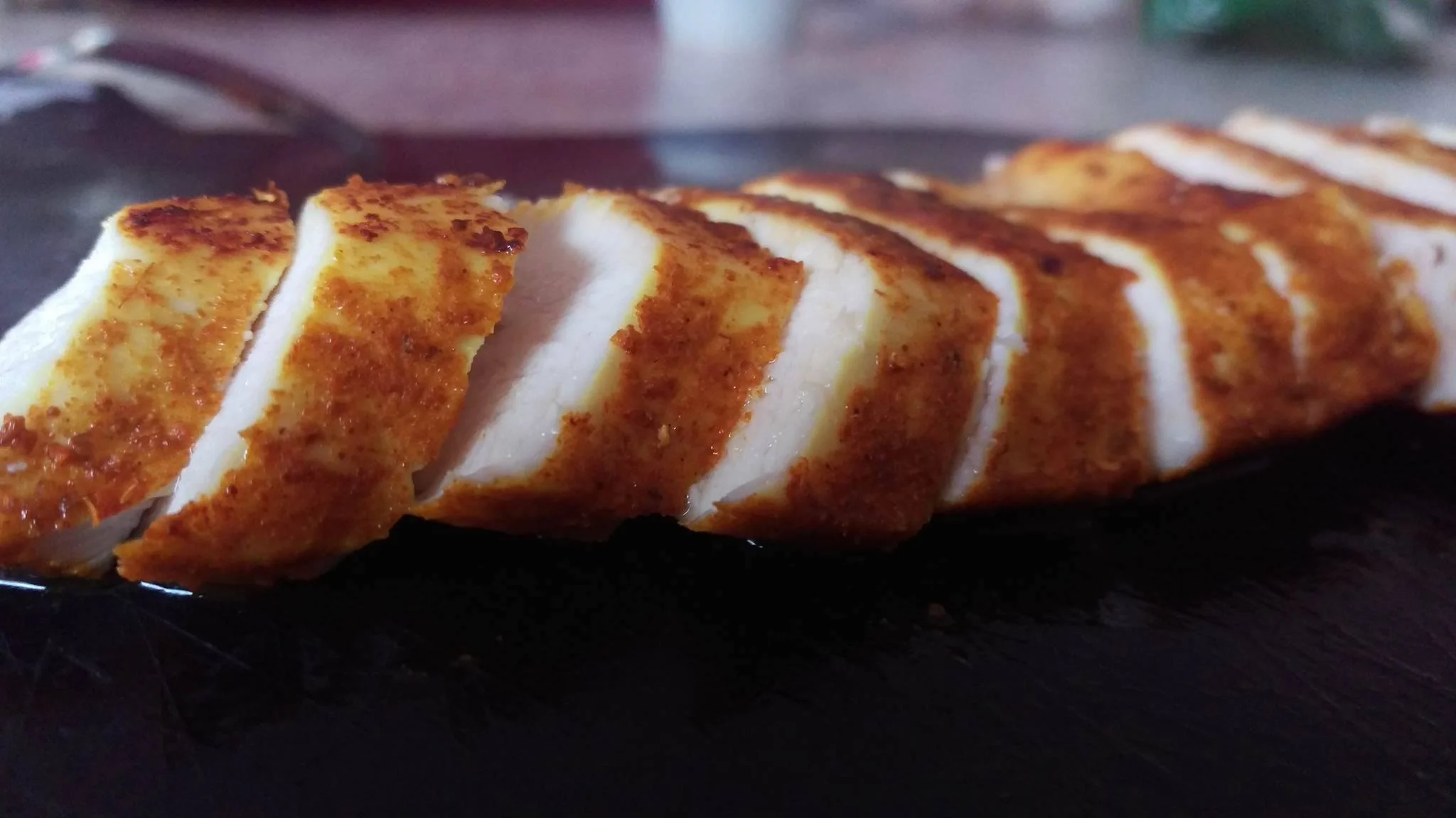 Thinly slice the chicken once cooked