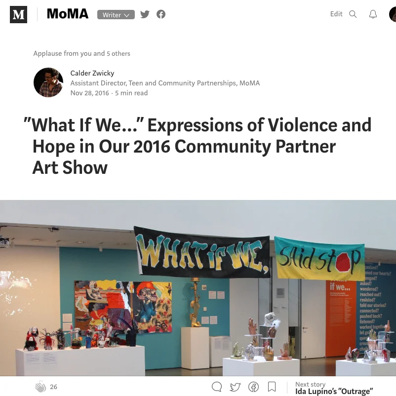 "What If We..." Expressions of Violence and Hope in Our 2016 Community Partner Art Show