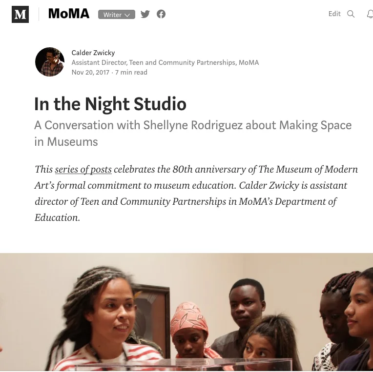 In the Night Studio: A Conversation with Shellyne Rodriguez about Making Space in Museums