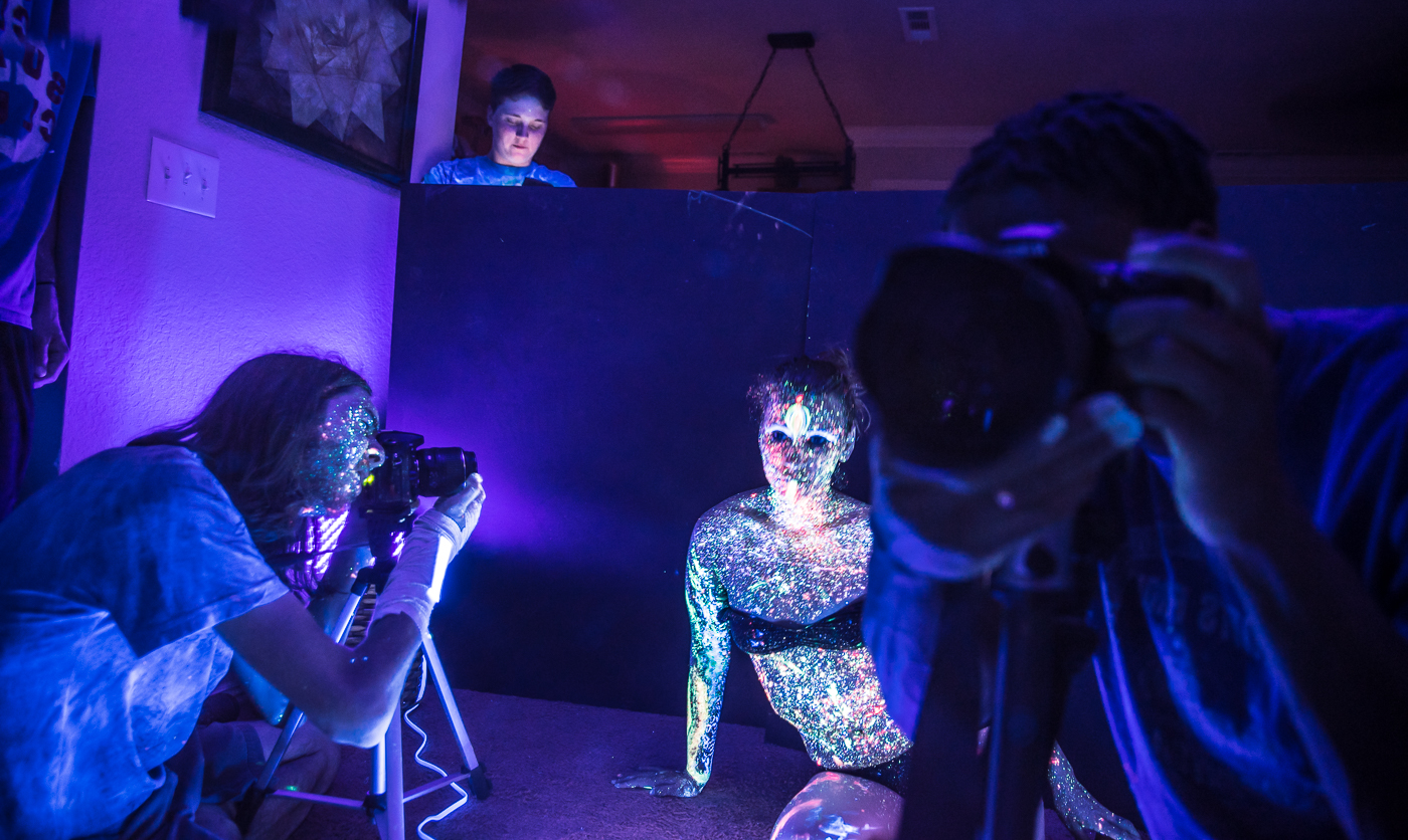 Capturing a shot in the mirror of Kai shooting Sirena....#LiveActionShot