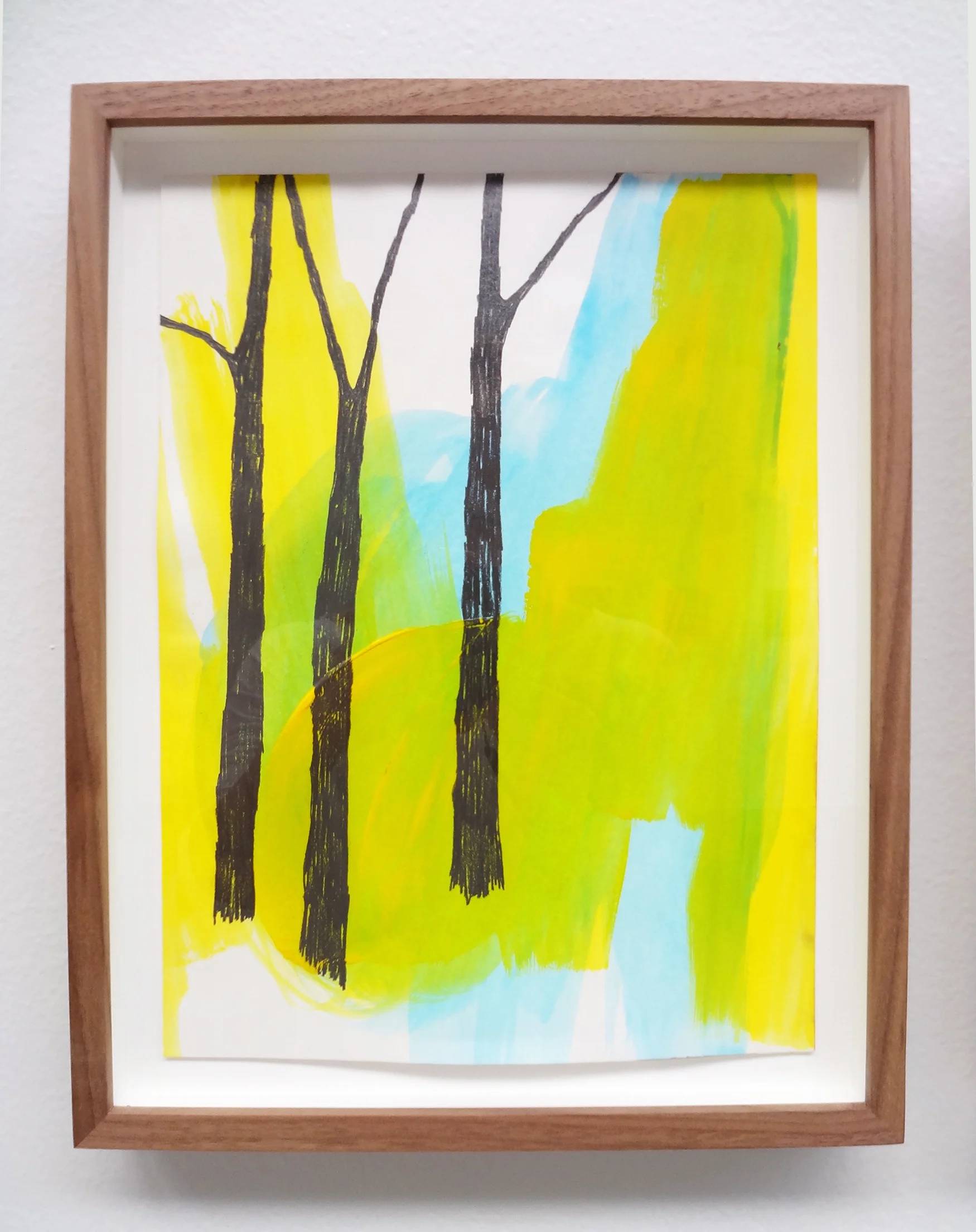   4.4.14  Pencil and acrylic on paper,&nbsp;framed in waxed walnut 13” x 11”  &nbsp; 