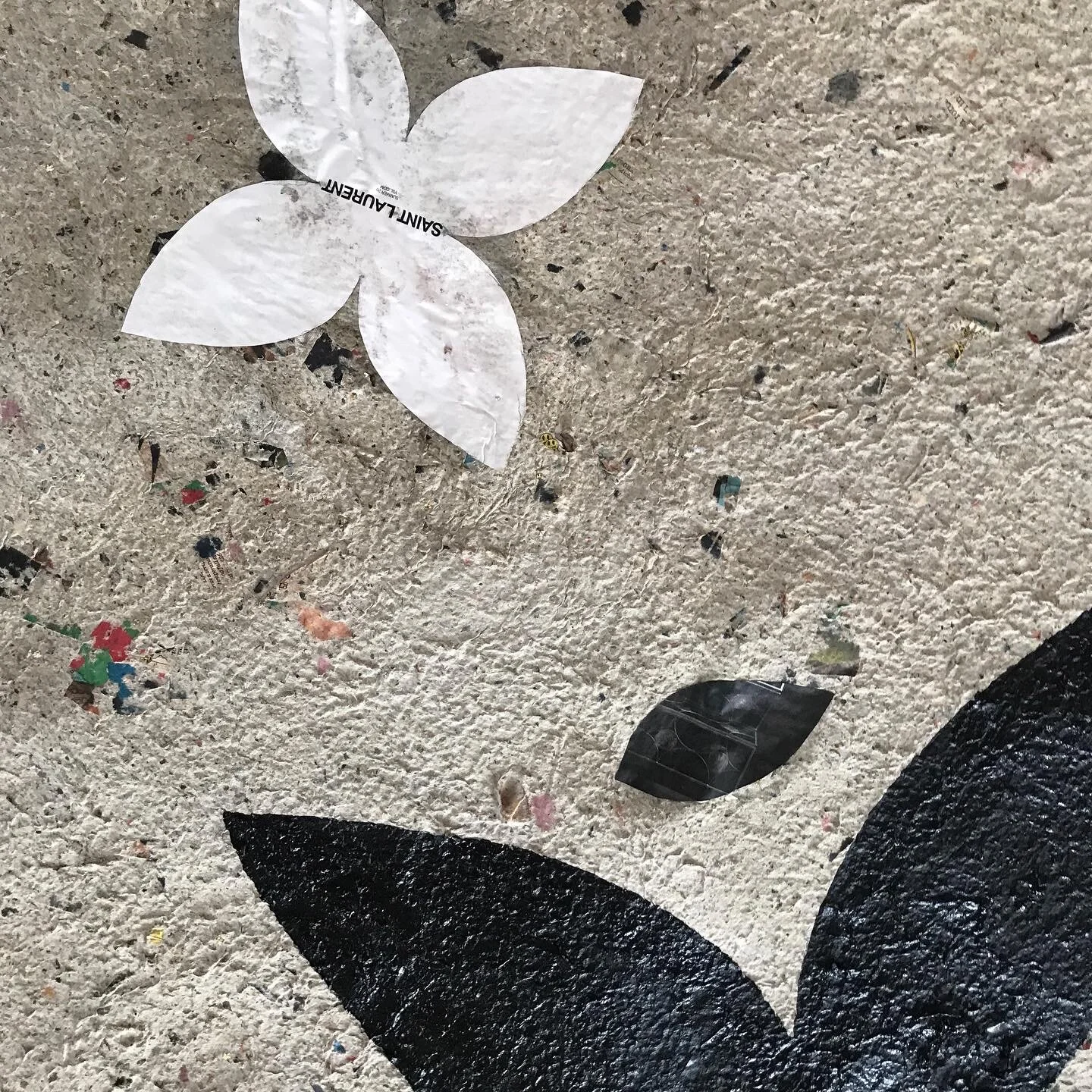  Black Star, 2020 Paper, handmade paper, acrylic on mixed media on canvas 53” x 44” (detail) 