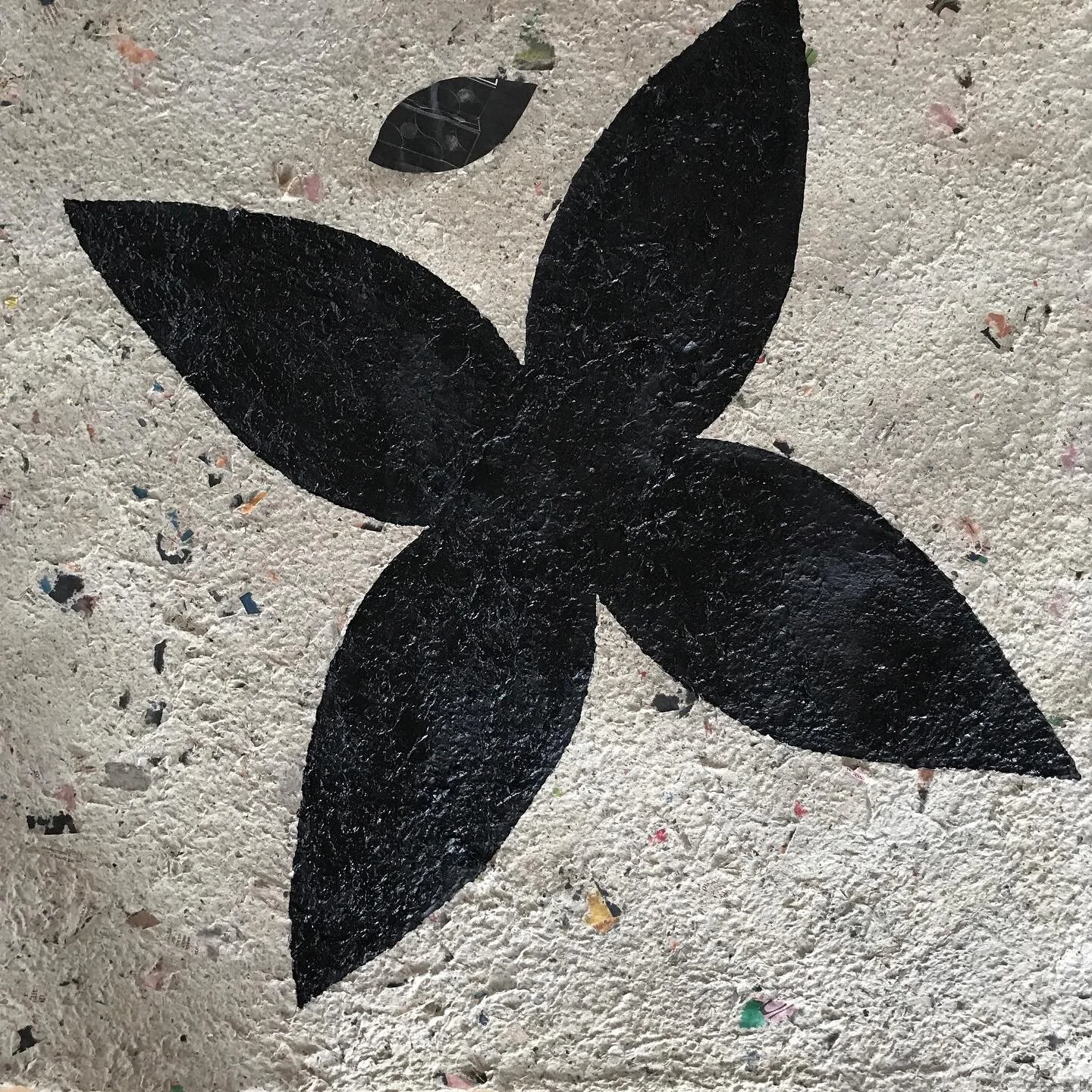  Black Star, 2020 Paper, handmade paper, acrylic on mixed media on canvas 53” x 44” (detail) 