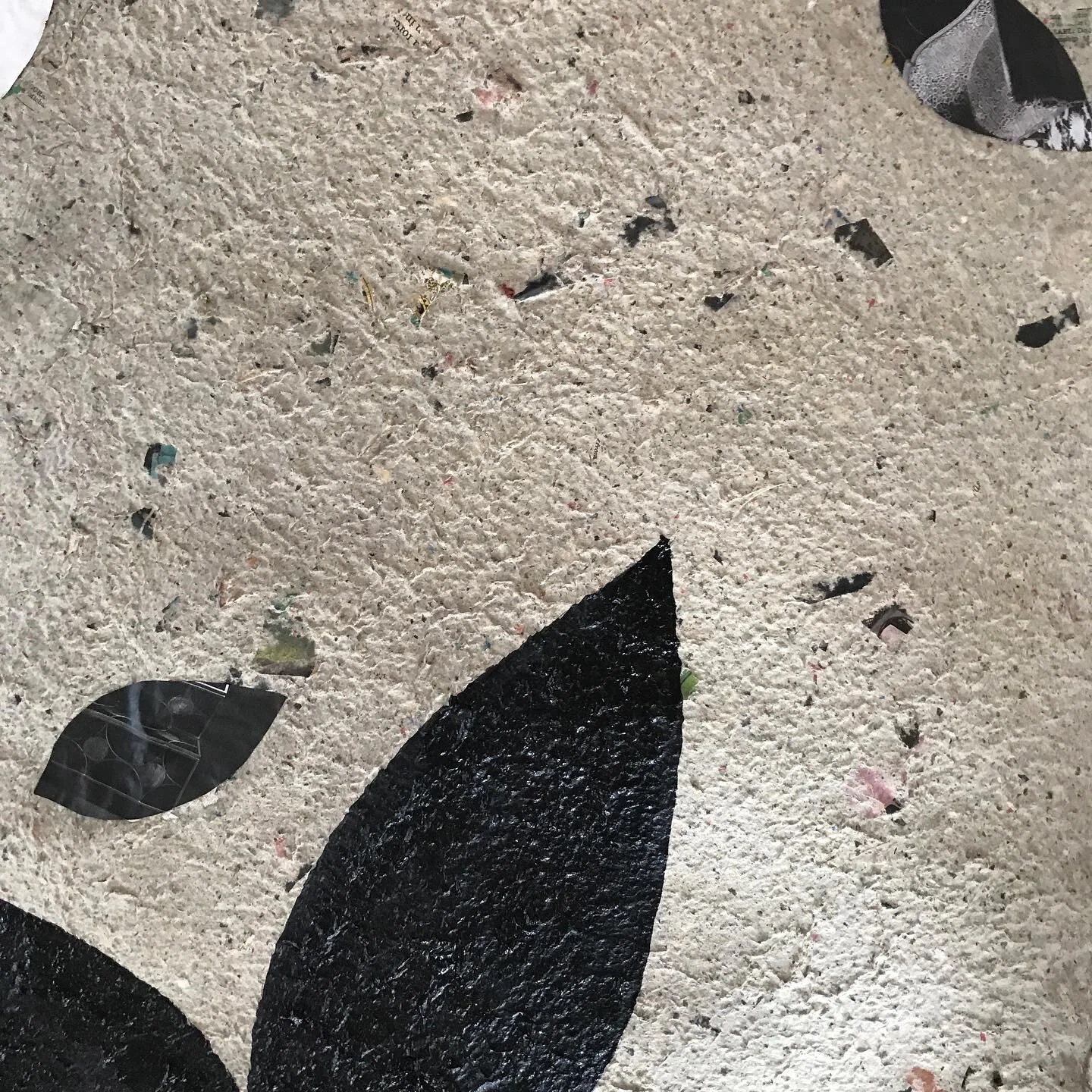  Black Star, 2020 Paper, handmade paper, acrylic on mixed media on canvas 53” x 44” (detail) 