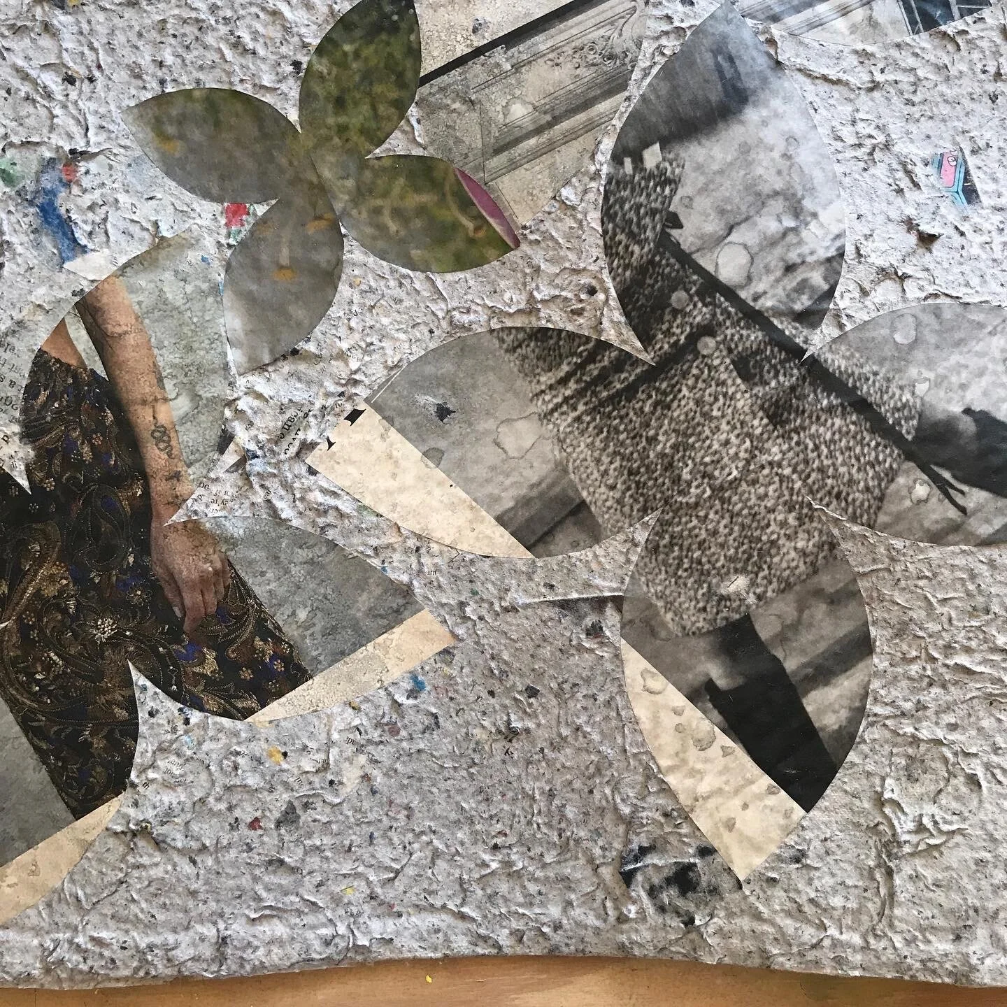  Yellow Star, 2020 Paper, handmade paper, acrylic on mixed media on canvas 60” x 50”  (detail) 