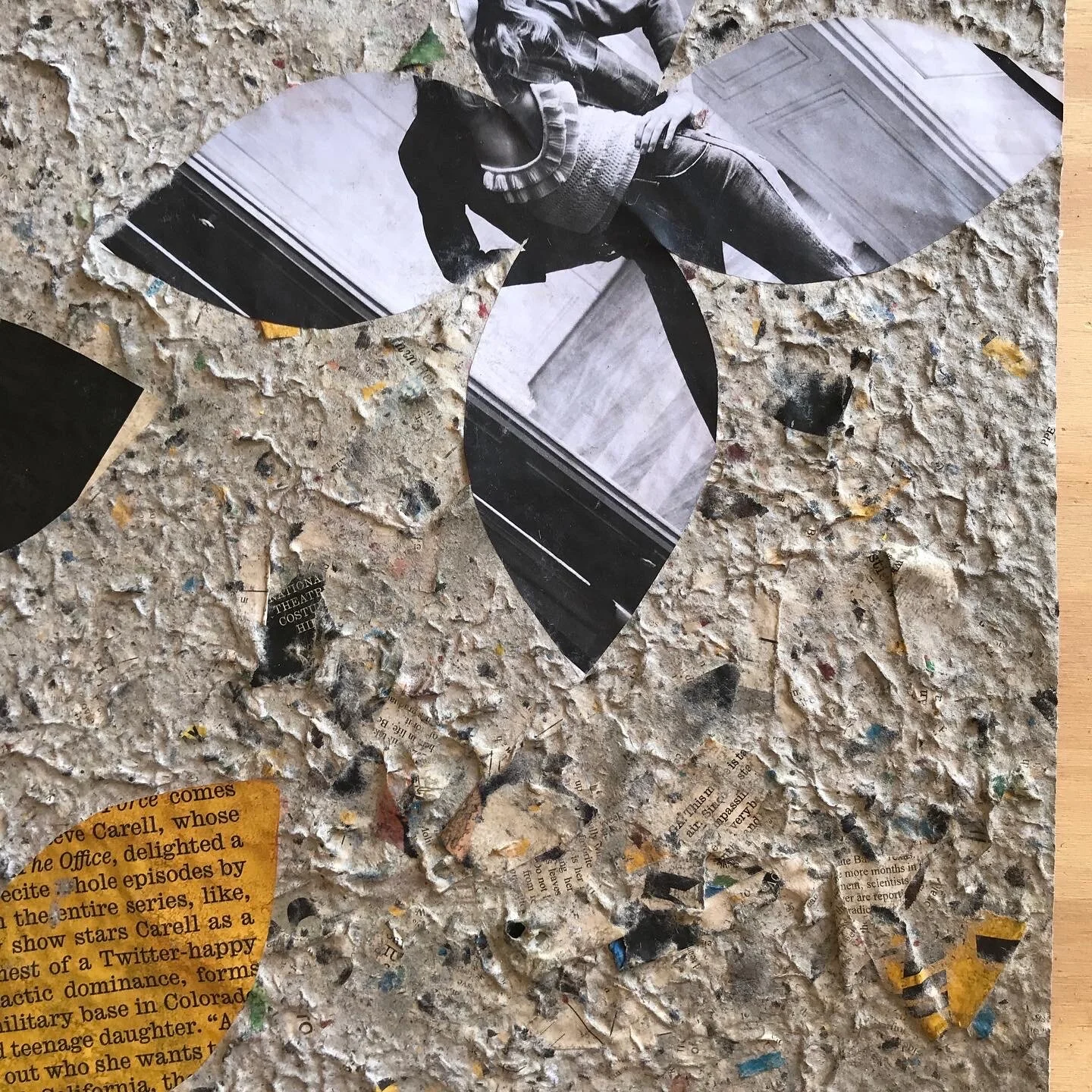  Yellow Star, 2020 Paper, handmade paper, acrylic on mixed media on canvas 60” x 50” (detail) 