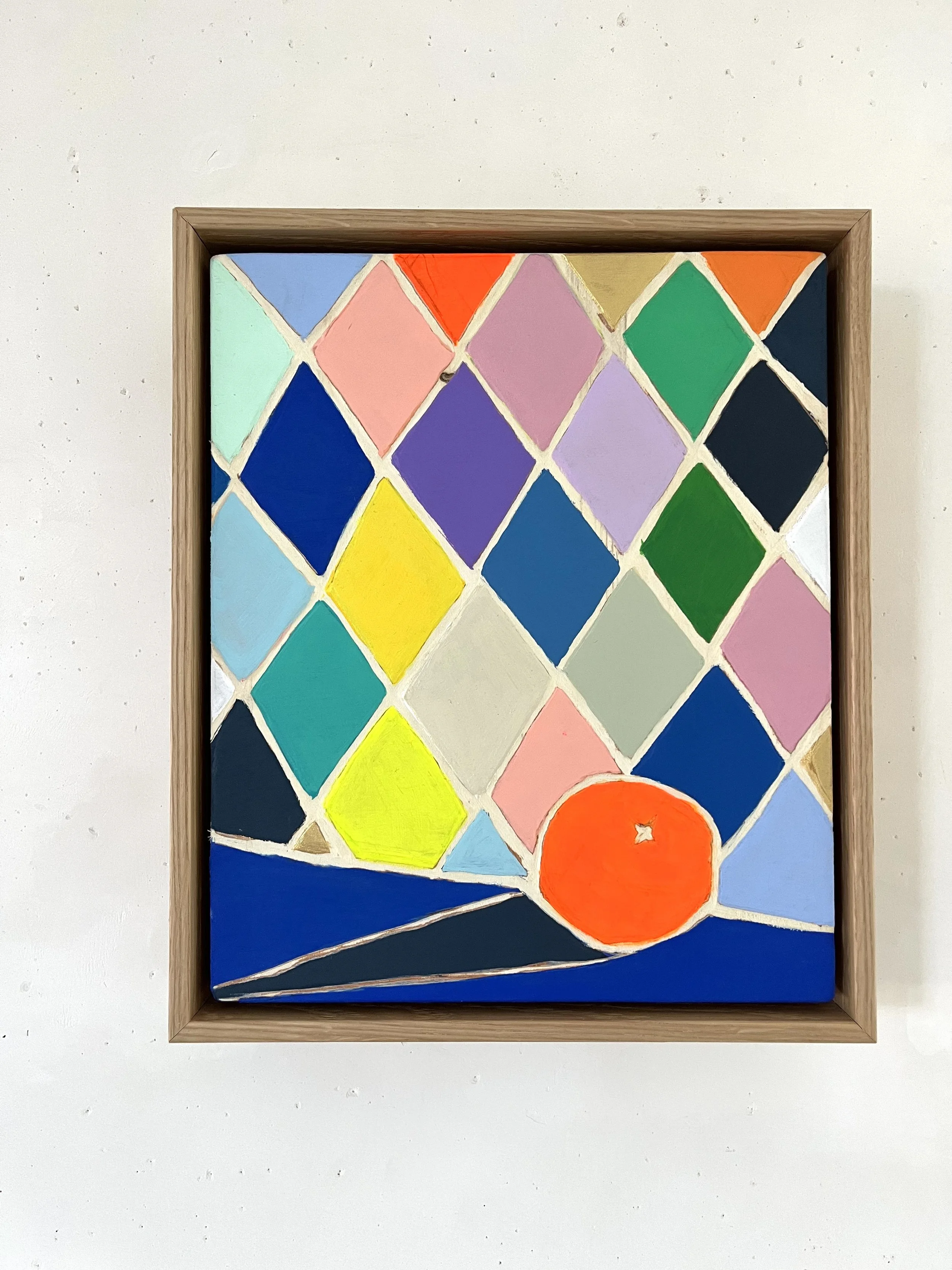   L’Orange , 2025 Acrylic on carved wood 12” x 10” x 2.25” 