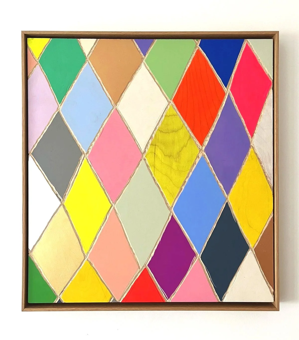   Ragas , 2025 Acrylic on carved plywood 27” x 25” x 2.25” (framed) 