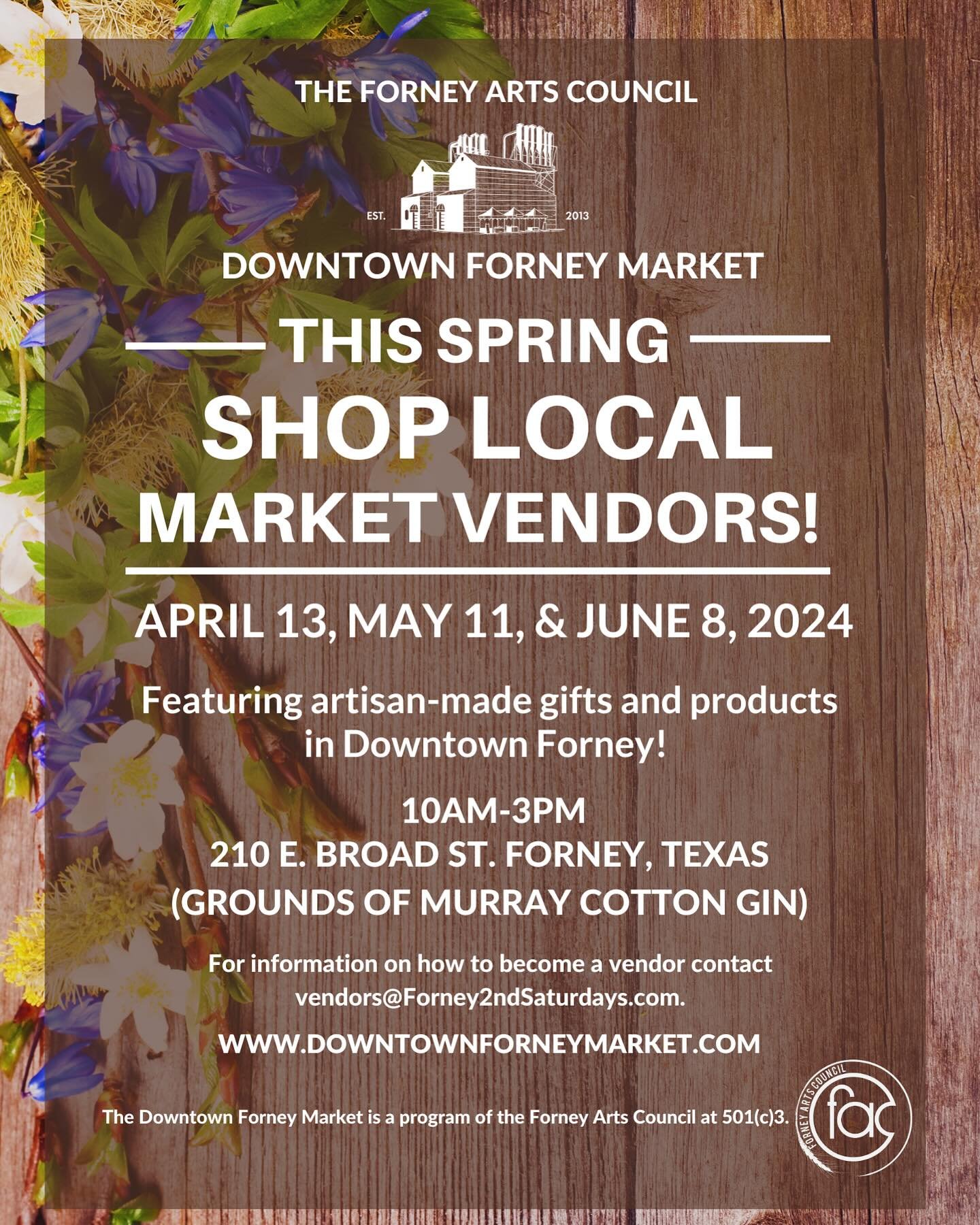 We can&rsquo;t wait for tomorrow our first market date of the 2024 season! Shop artisan made crafts, baked goods, plants, honey, candles, soaps, home decor, custom made items, food and more! And don&rsquo;t forget to stop by and say hello to our frie