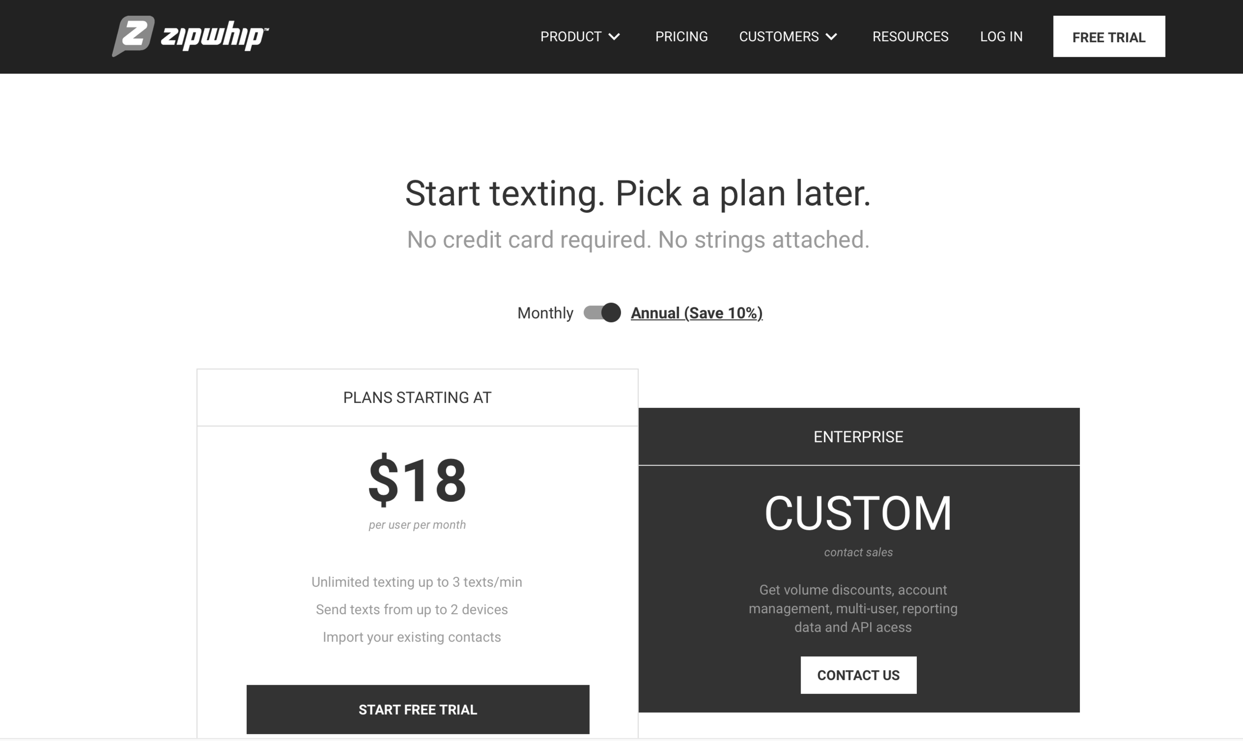 New Pricing Page with Two Cards