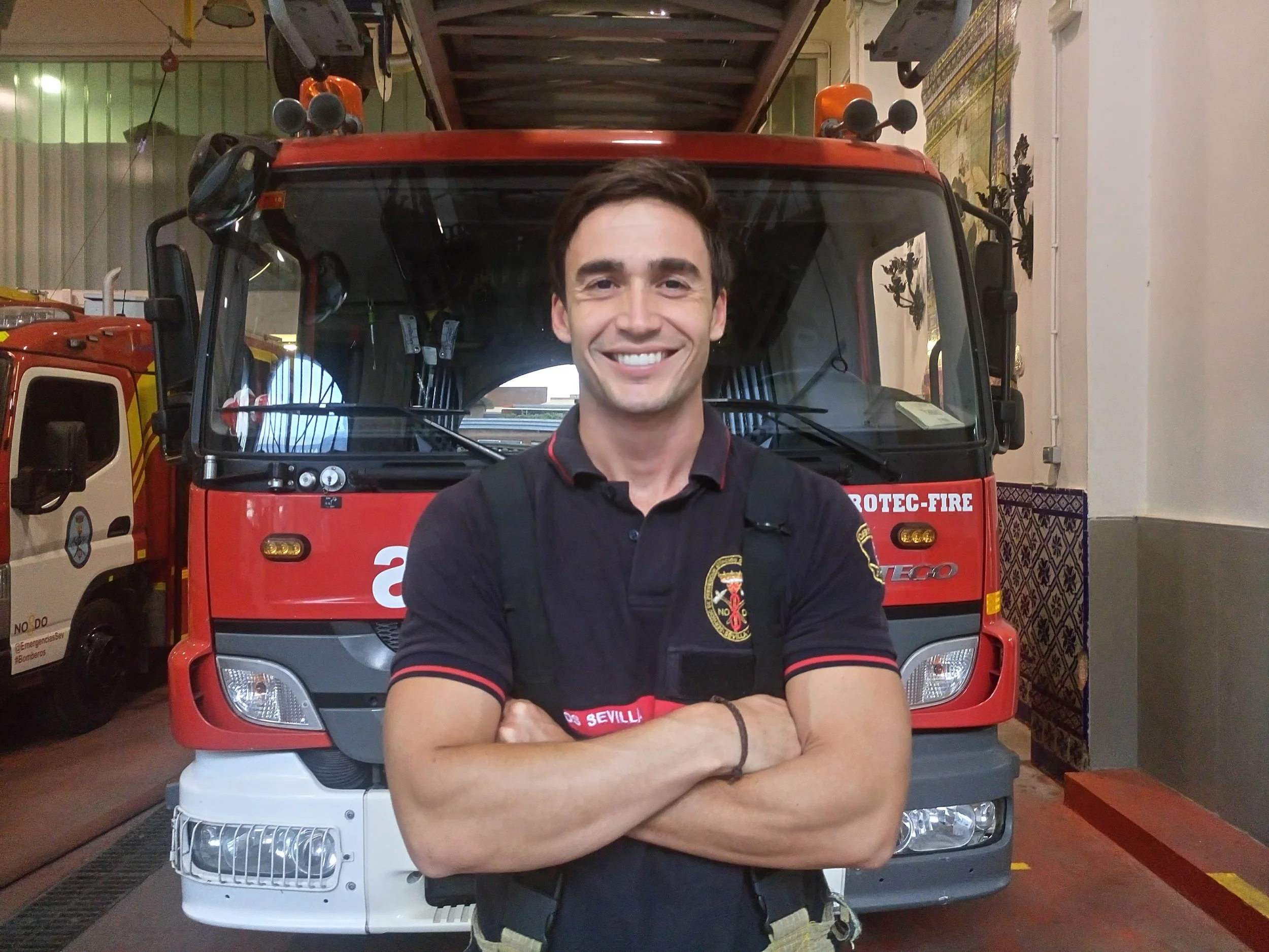 Enrique Rodríguez en el Parque Central de Bomberos de Sevilla