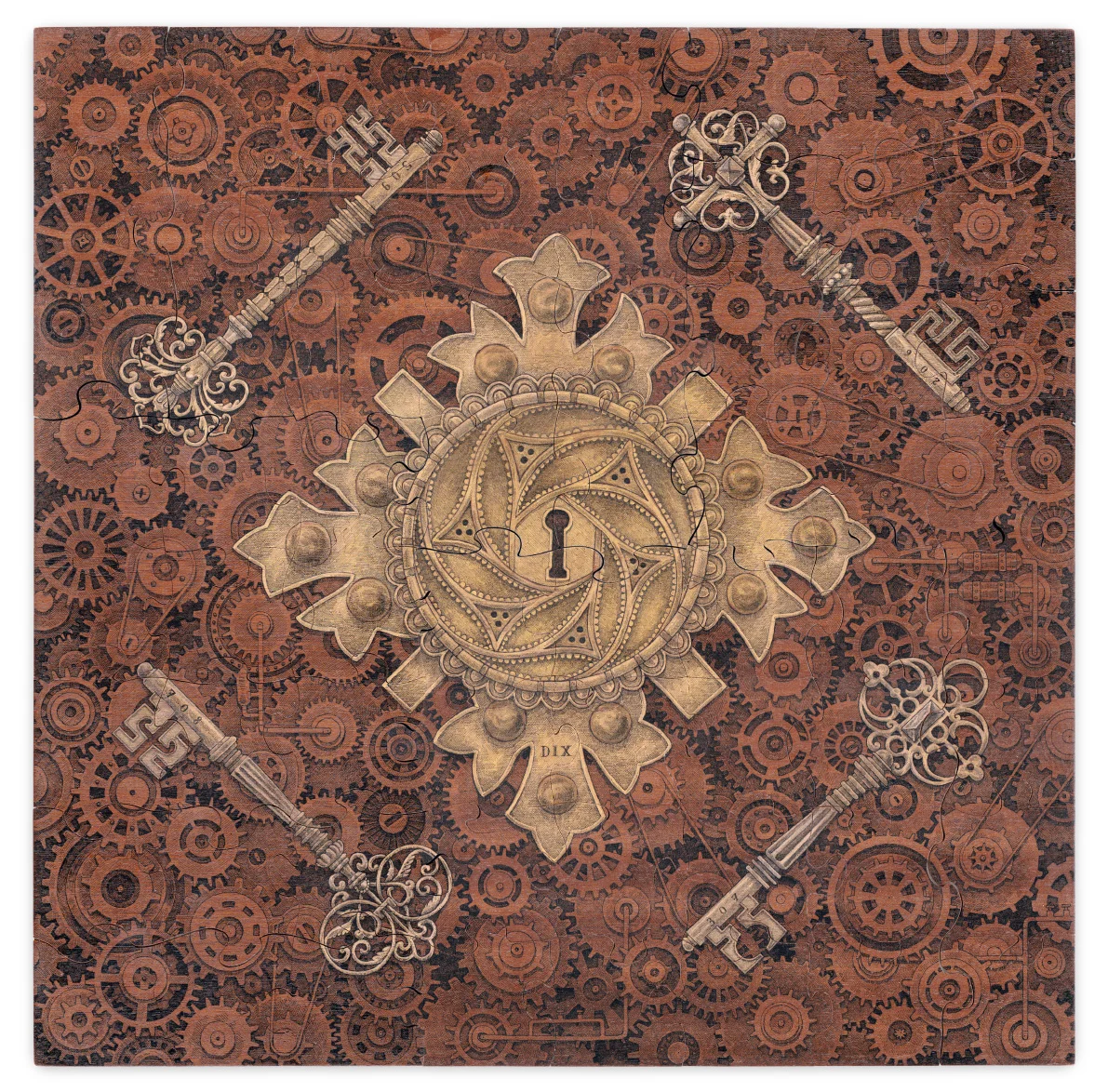 PUZZLE ART : Secret Mechanism | Original drawing on wooden puzzle