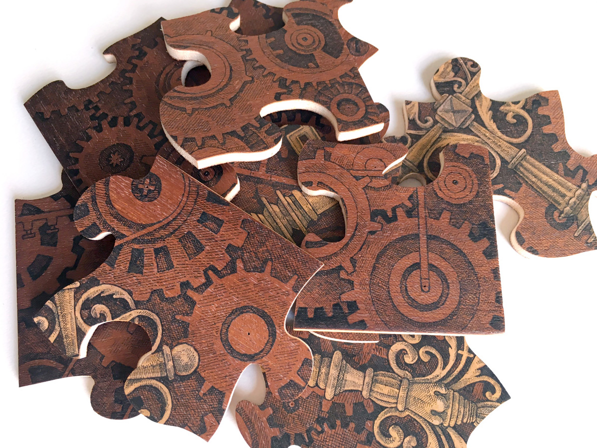 PUZZLE ART : Secret Mechanism | Original drawing on wooden puzzle