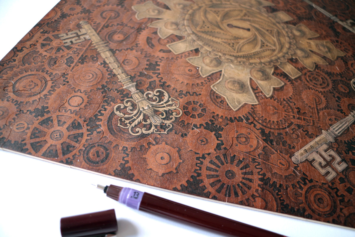 PUZZLE ART : Secret Mechanism | Original drawing on wooden puzzle