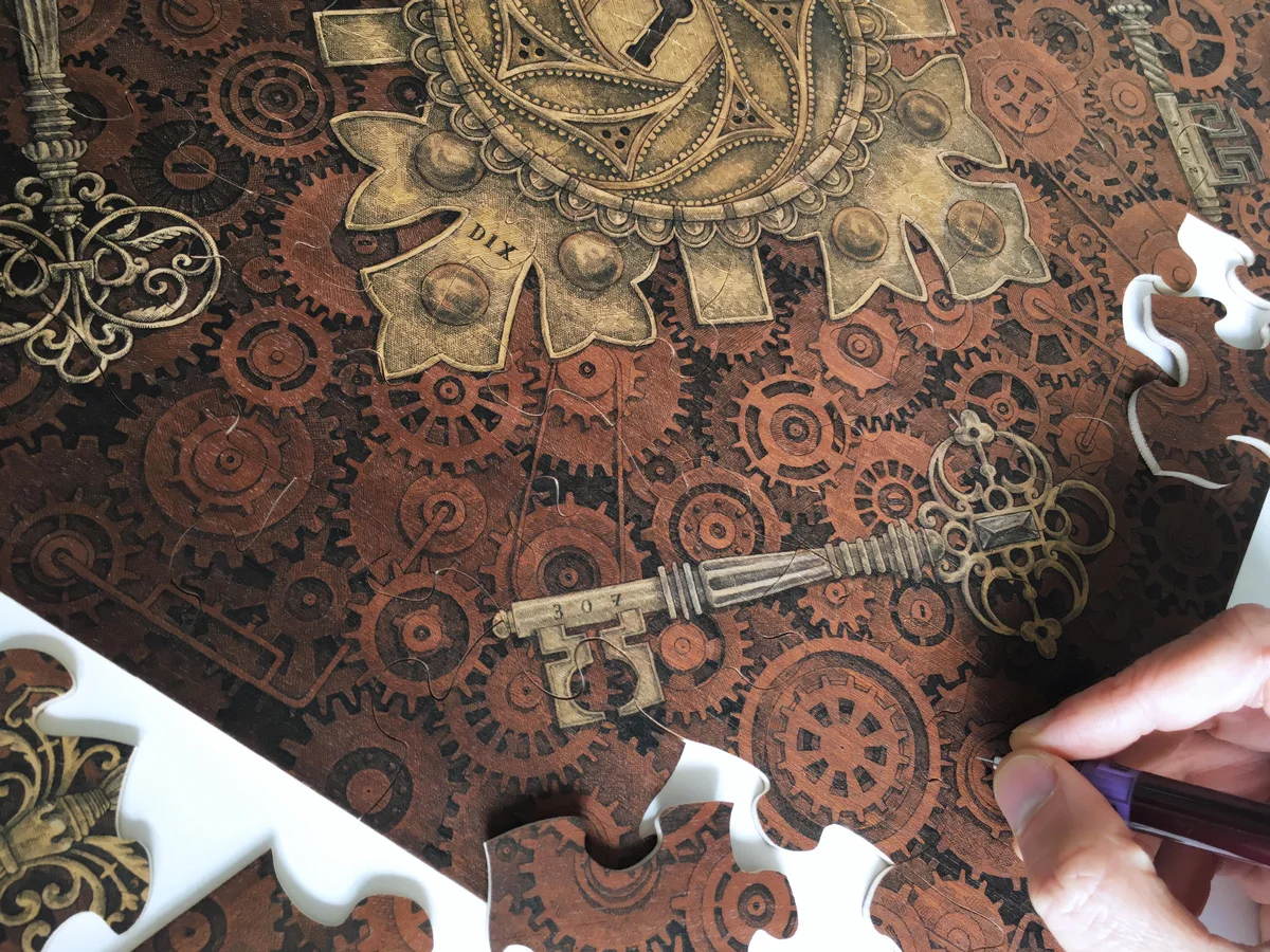 PUZZLE ART : Secret Mechanism | Original drawing on wooden puzzle