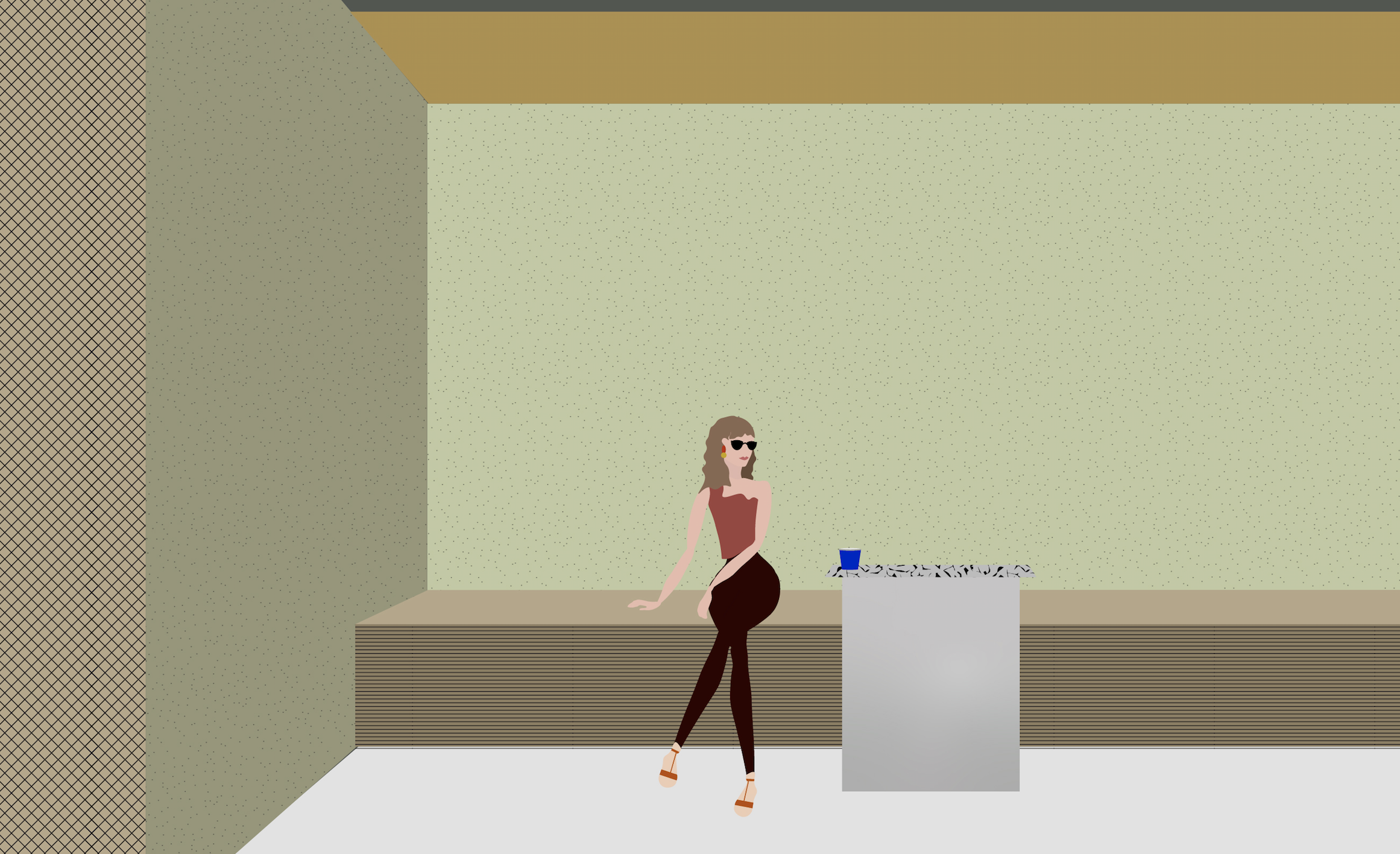 Creme de la Creme Cafe and Bakery, 2020 Digital Illustration