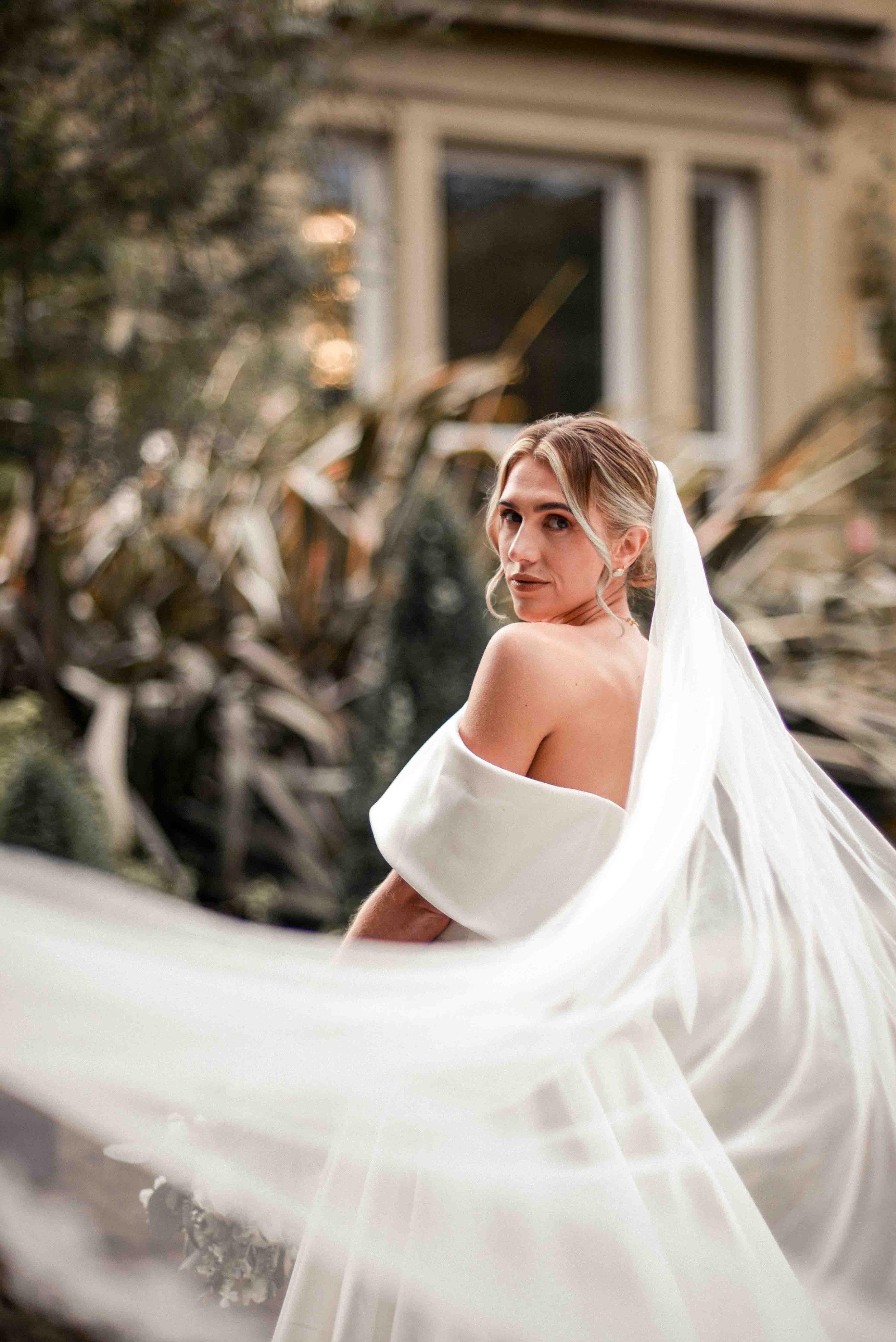 Creative bridal portrait of Emma – Manor House Lindley fine art wedding by Ryan Lee Turton