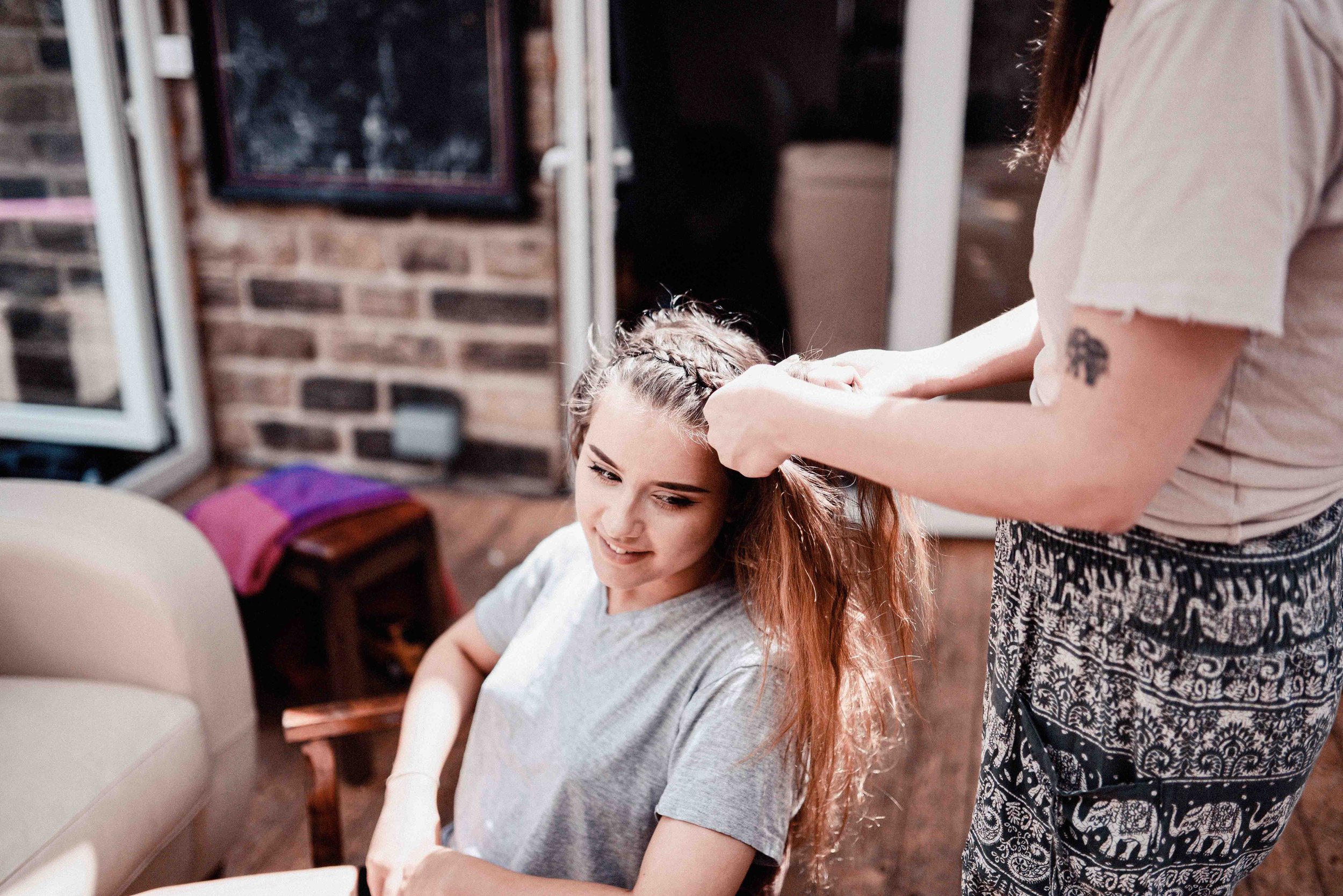 Bridal Prep Moment – Bridesmaid Hair Braid in Sheffield