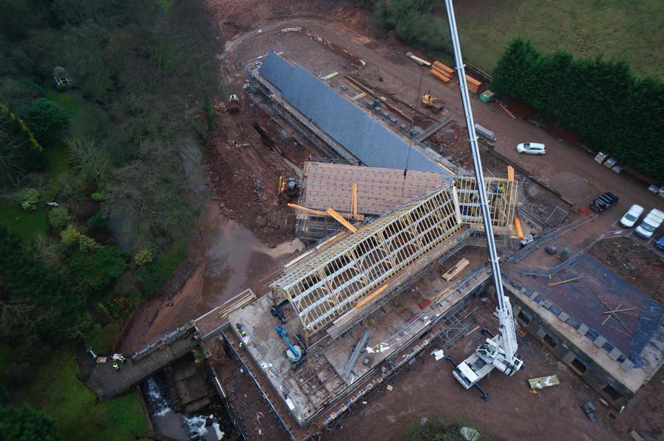 Aerial image of The Mill during redevelopment