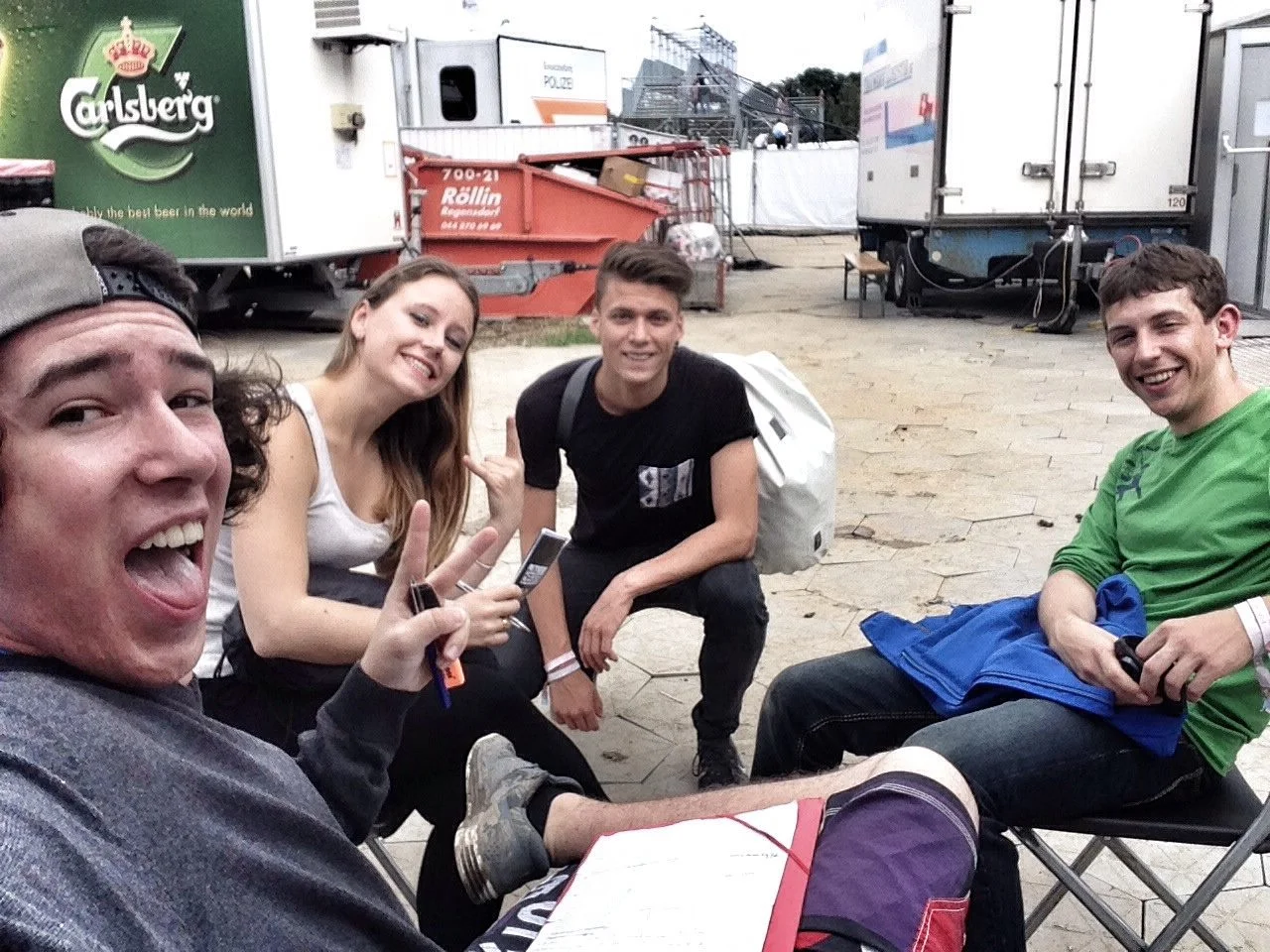 Early morning crew meeting.