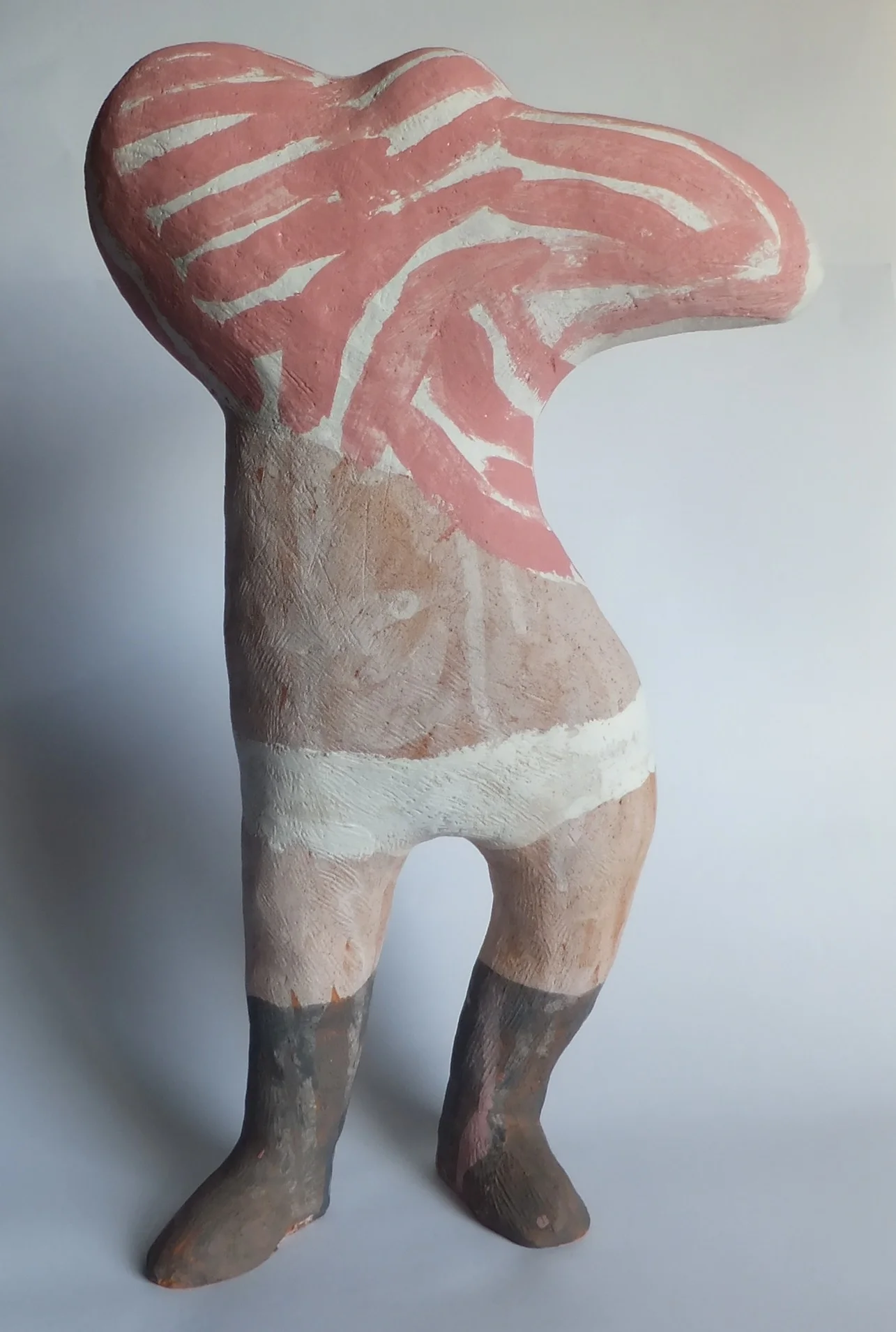   striptease   2013  clay, underglaze  60cm x 38cm x 18cm 