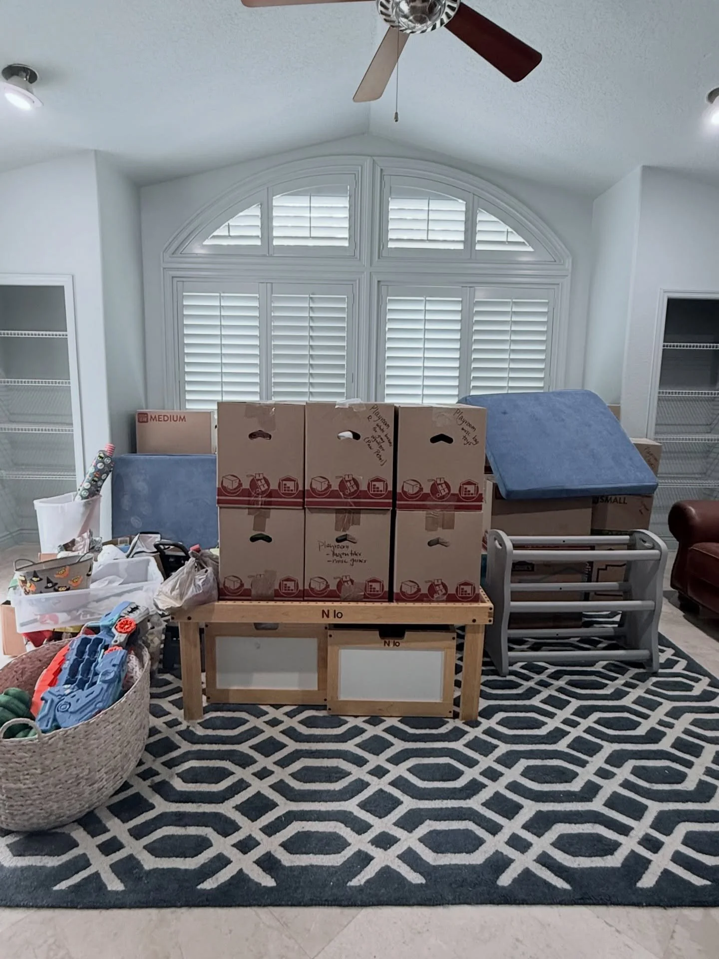 Imagine coming home from the hospital with your new (premie) baby, with the playroom unpacked and ready for the big brothers to play in. A dream. 🪄

We&rsquo;ll call this semi-Montessori style. Half of the toys are accessible for independent play, a