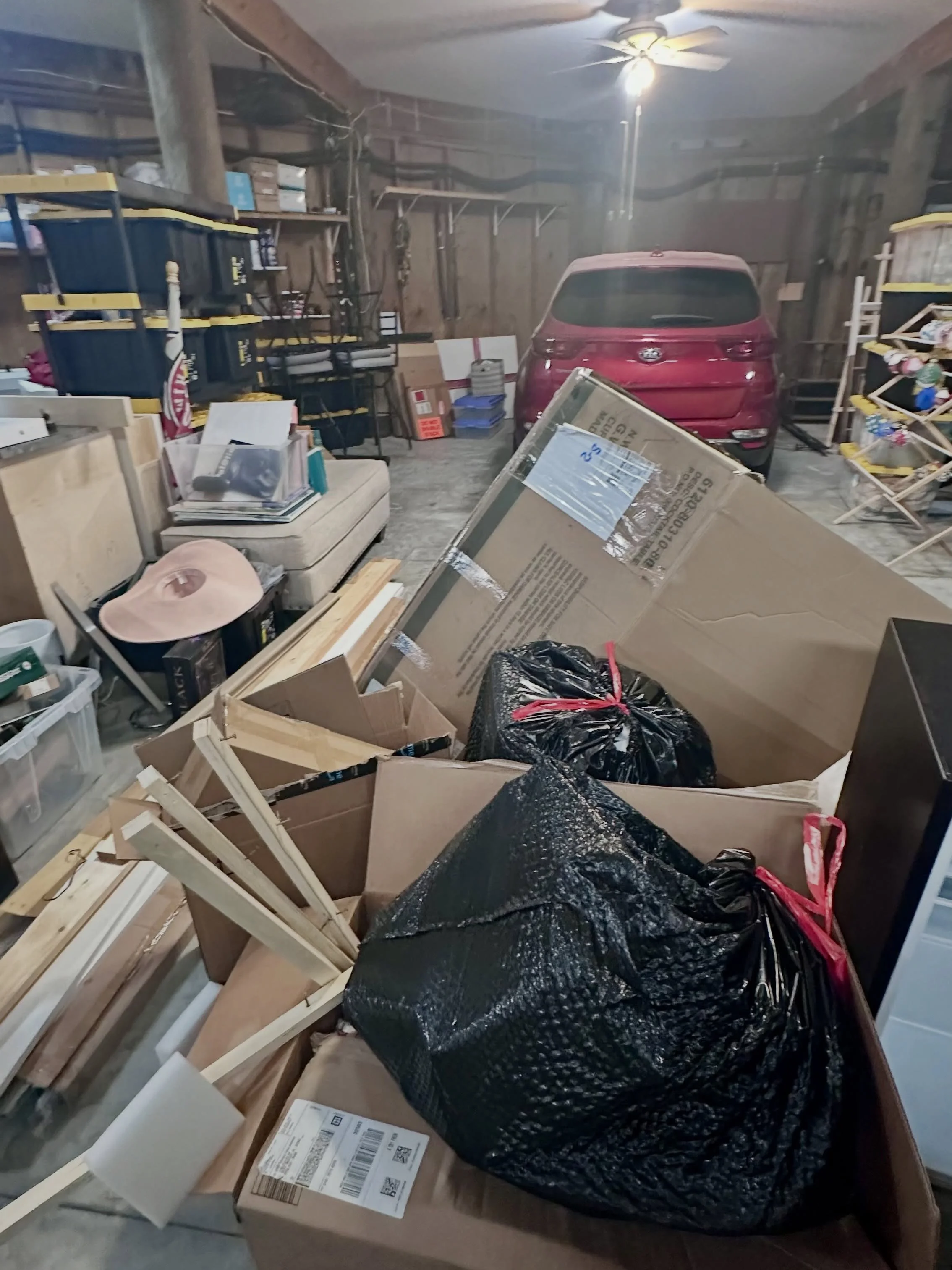 An entire week&rsquo;s worth of work, in a day! Forty labor hours by 5 people. We trashed a lot, donated a ton, and packed up a bunch for storage. This beach home&rsquo;s basement isn&rsquo;t climate controlled so precious keepsakes got packed up to 