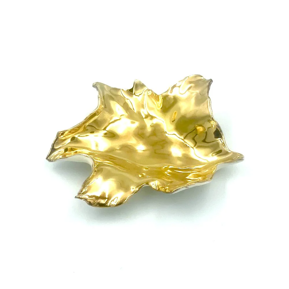 Interior White Porcelain and Gold Open Leaf by Penny Little Ceramics.jpeg