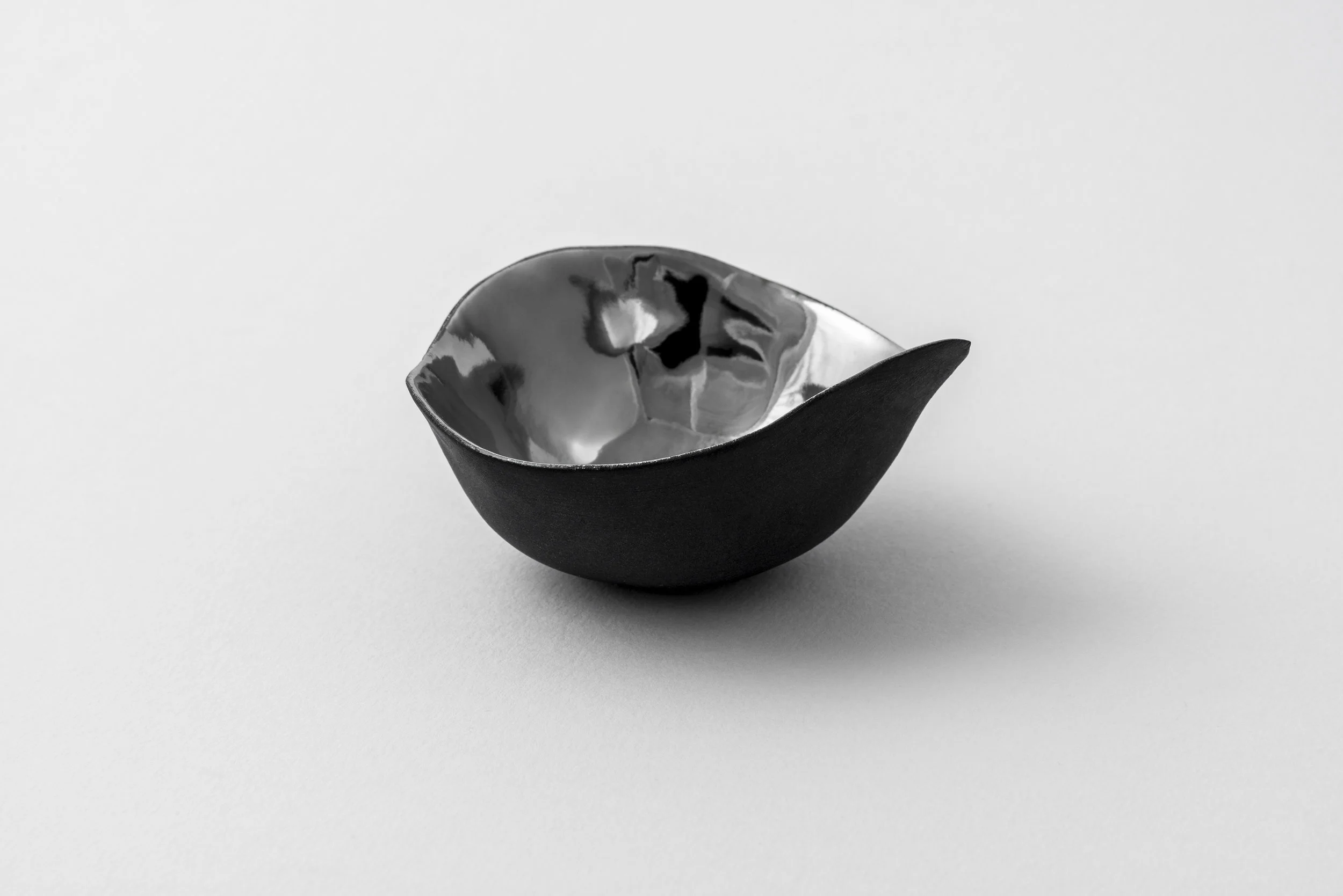 Black Porcelain and Platinum Bowl