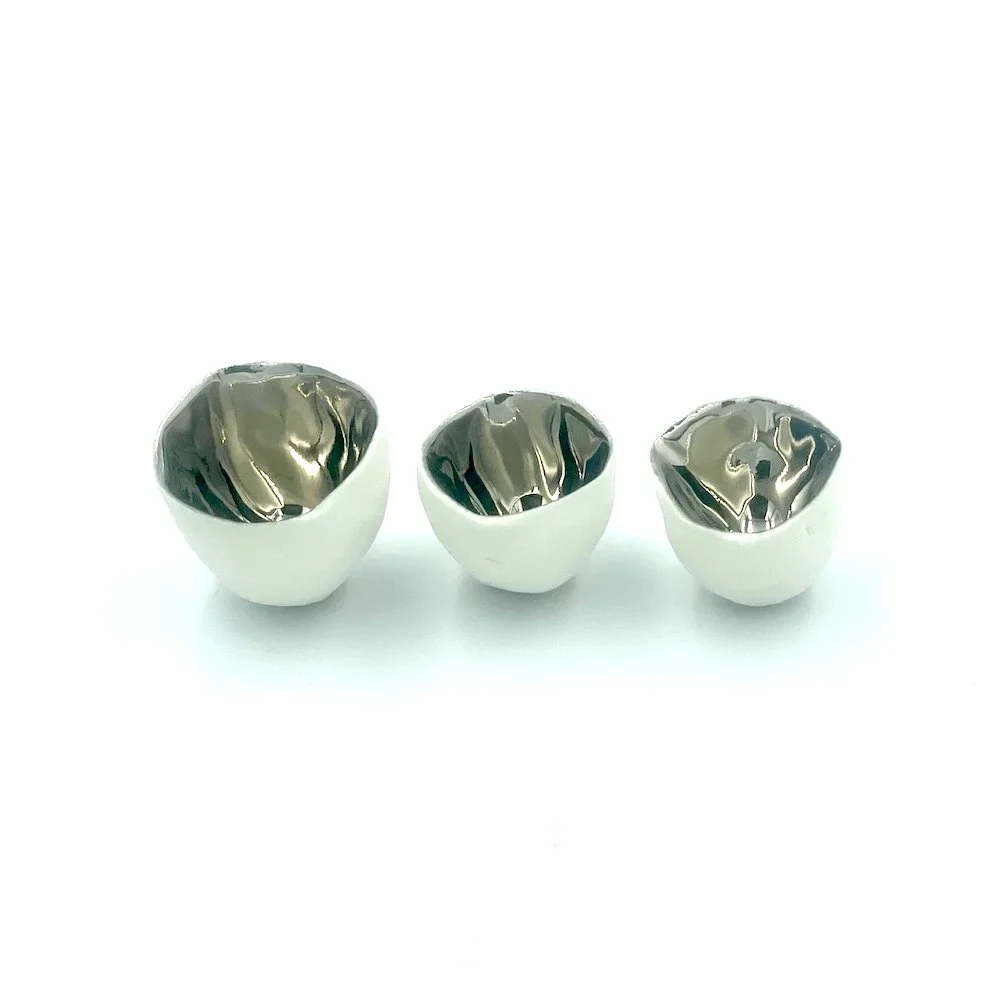 White Porcelain and Platinum Lustre Miniature Trio.jpeg