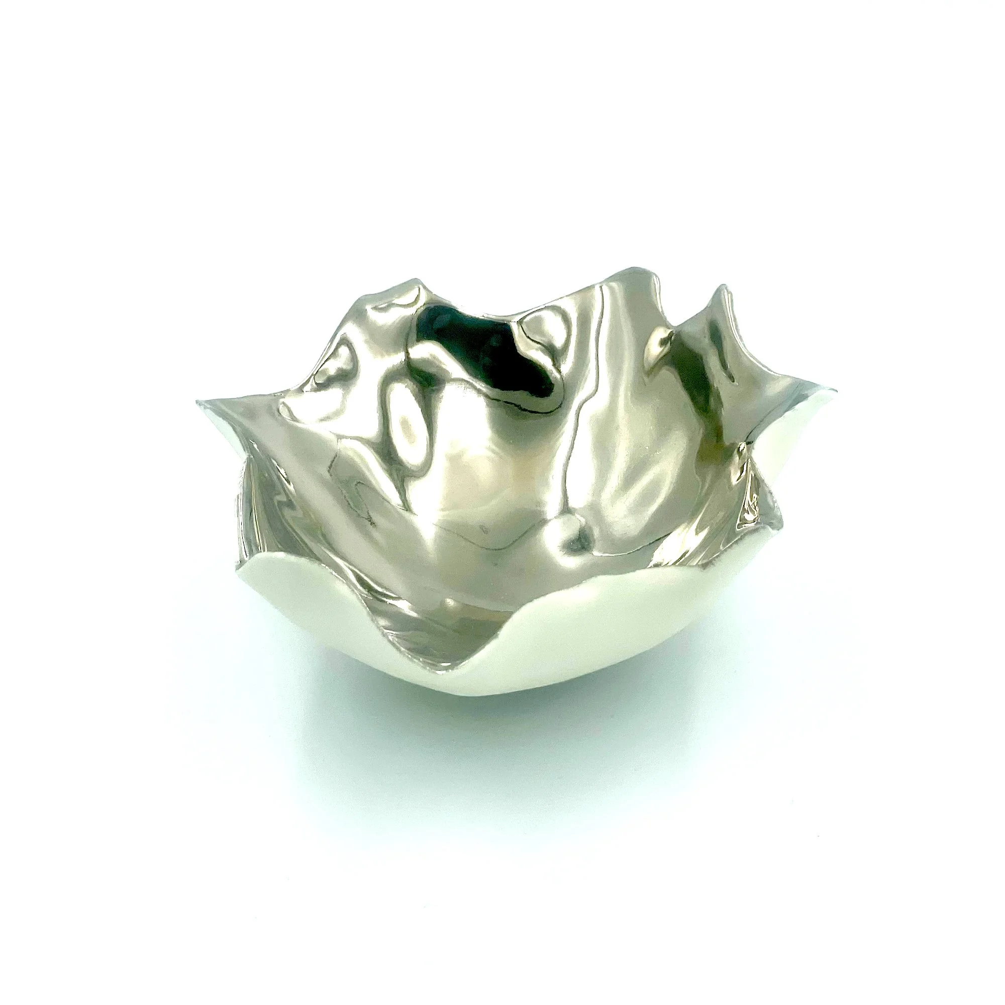 White Porcelain Platinum Wave Bowl handmade by Penny Little Ceramics.jpeg