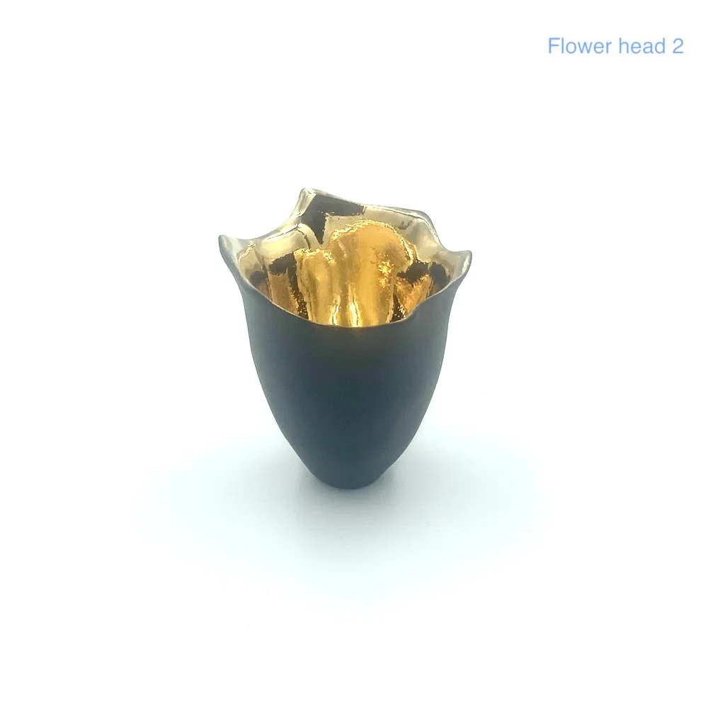 Penny Little Ceramics Black Porcelain Glittery Flower Head 2.jpeg