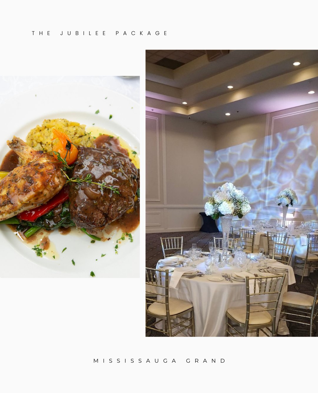 If you&rsquo;re looking for a modern venue, whether it be for an anniversary, a birthday, a debut or quinceanera - we invite you to celebrate in style at Mississauga Grand with your family and friends. ⁠
⁠
Our Jubilee Menus are ideal for any occasion