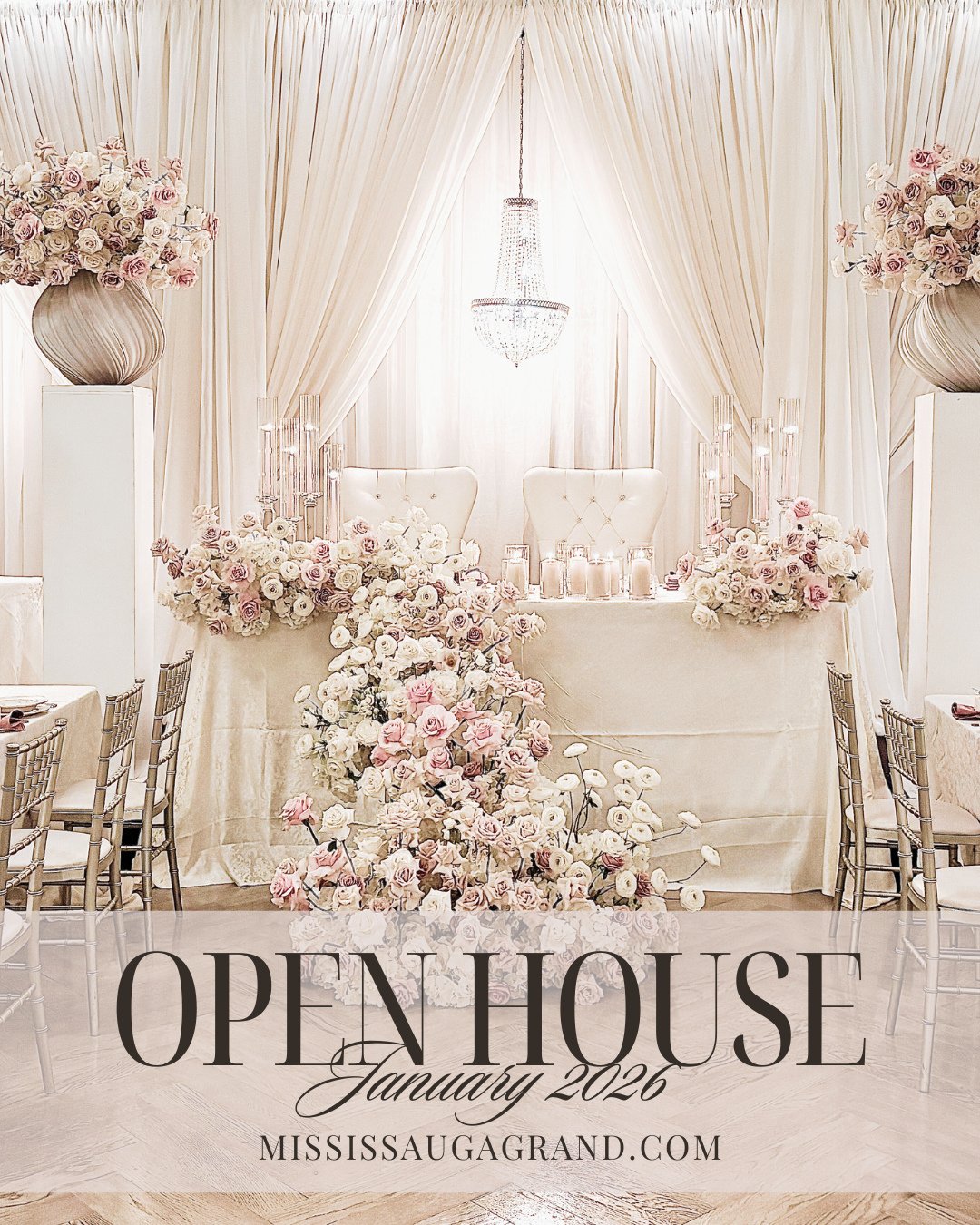 Reminder: The Mississauga Grand Open House starts today!⁠
Come see our stunning ballrooms, meet some of our preferred vendors, and get inspired for your next big event.⁠
⁠
Dates: January 29 &ndash; February 1⁠
More details and times: mississaugagrand