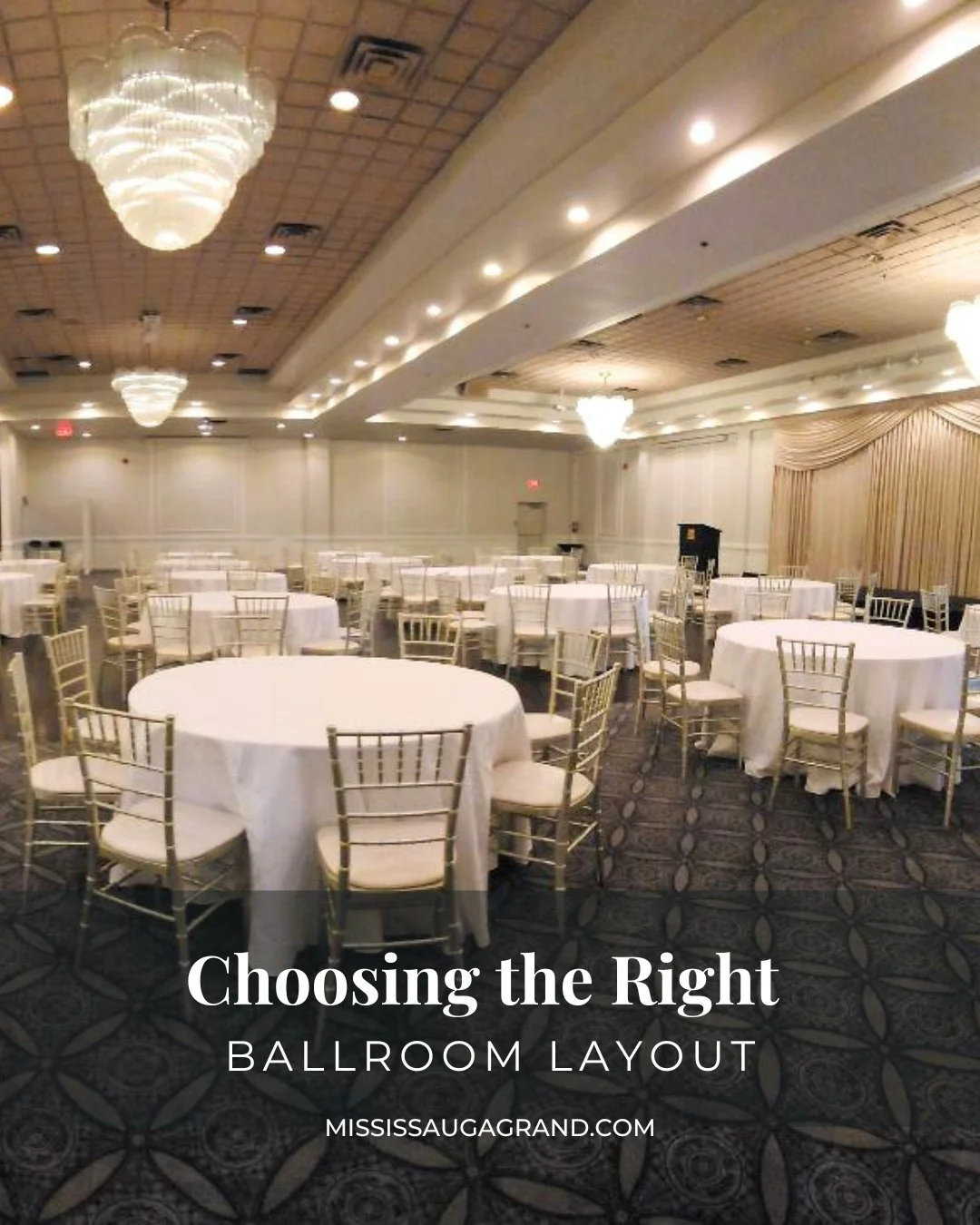 The layout of your event space affects guest experience, flow, and engagement. Consider these guidelines:⁠
⁠
1. Banquet style works best for dinners and celebrations where guests remain seated for meals and speeches.⁠
⁠
2. Theatre style is ideal for 