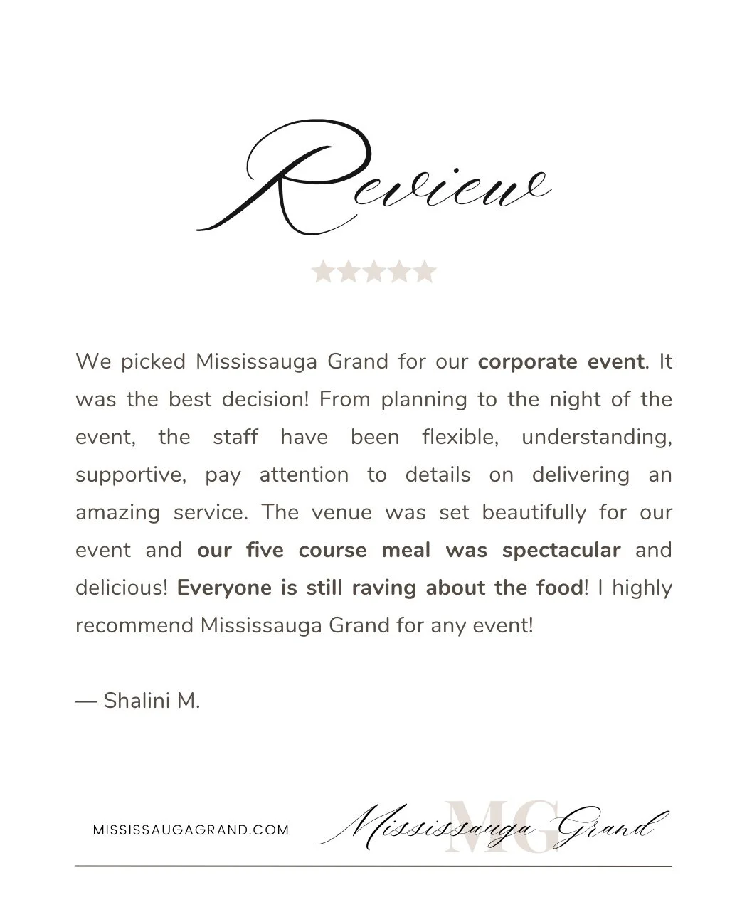 Client Accolade.⁠
⁠
⁠
⁠
.⁠
.⁠
.⁠
.⁠
.⁠
.⁠
⁠
#weddingvenues #CorporateEvents #EventPlanning⁠
#mississaugavenues #MississaugaGrand