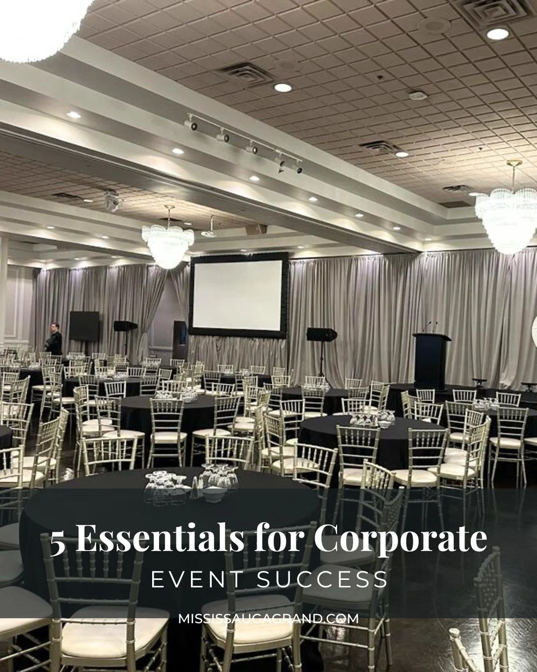 A successful corporate event requires more than just a venue. Focus on these five essentials:⁠
⁠
1. Technology setup: Test AV equipment, microphones, and projectors ahead of time.⁠
⁠
2. Signage and directions: Clear instructions help guests find room