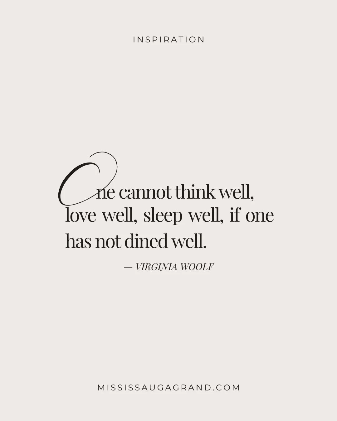 One cannot think well, love well, sleep well, if one has not dined well.&rdquo; &ndash; Virginia Woolf⁠
⁠
⁠
⁠
.⁠
.⁠
.⁠
.⁠
.⁠
.⁠
⁠
#weddingvenues #CorporateEvents #EventPlanning⁠
#mississaugavenues #MississaugaGrand