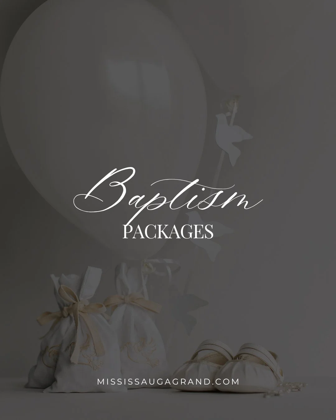 Our Baptism Packages Include:⁠
⁠
- A Choice of Classic, Deluxe or Premium Menu⁠
- Beautiful Standard Champagne Coloured Backdrop⁠
- Elegant Champagne Coloured Chiavari Chairs with Ivory Cushions⁠
- White or Ivory Floor Length Table Linens and Napkins