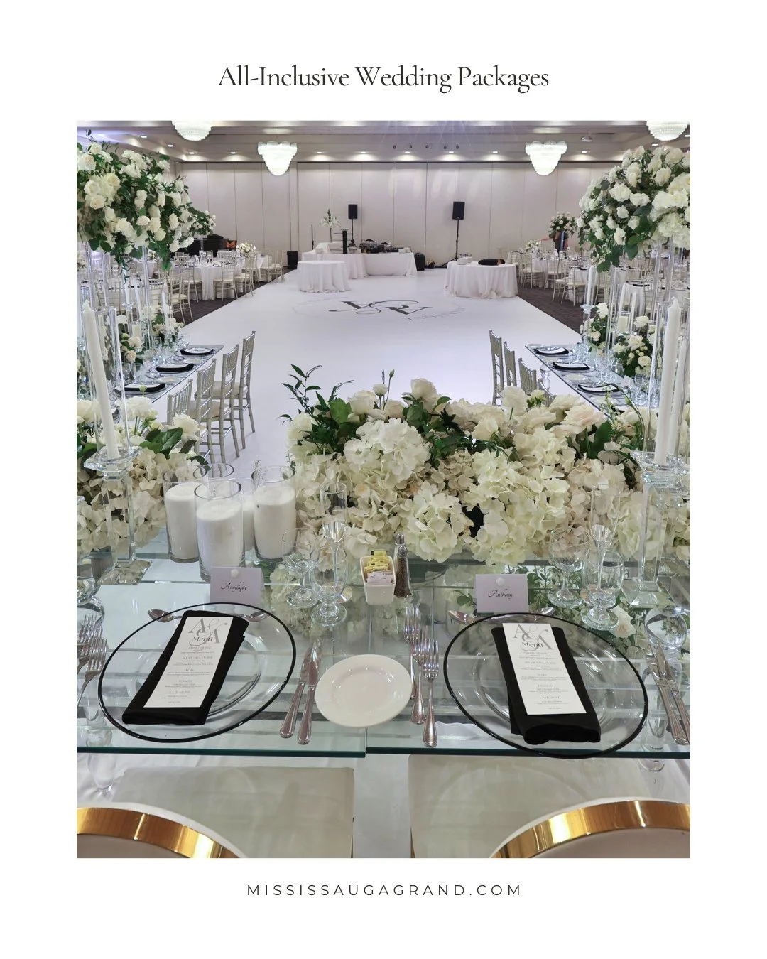 ✨ Your Dream Wedding Starts Here! ✨⁠
⁠
Our wedding packages include everything you need for an unforgettable celebration:⁠
⁠
💍 Ballroom rental fee⁠
💍 Elegant champagne-coloured standard backdrop⁠
💍 Premium upgraded linens for head &amp; cake table
