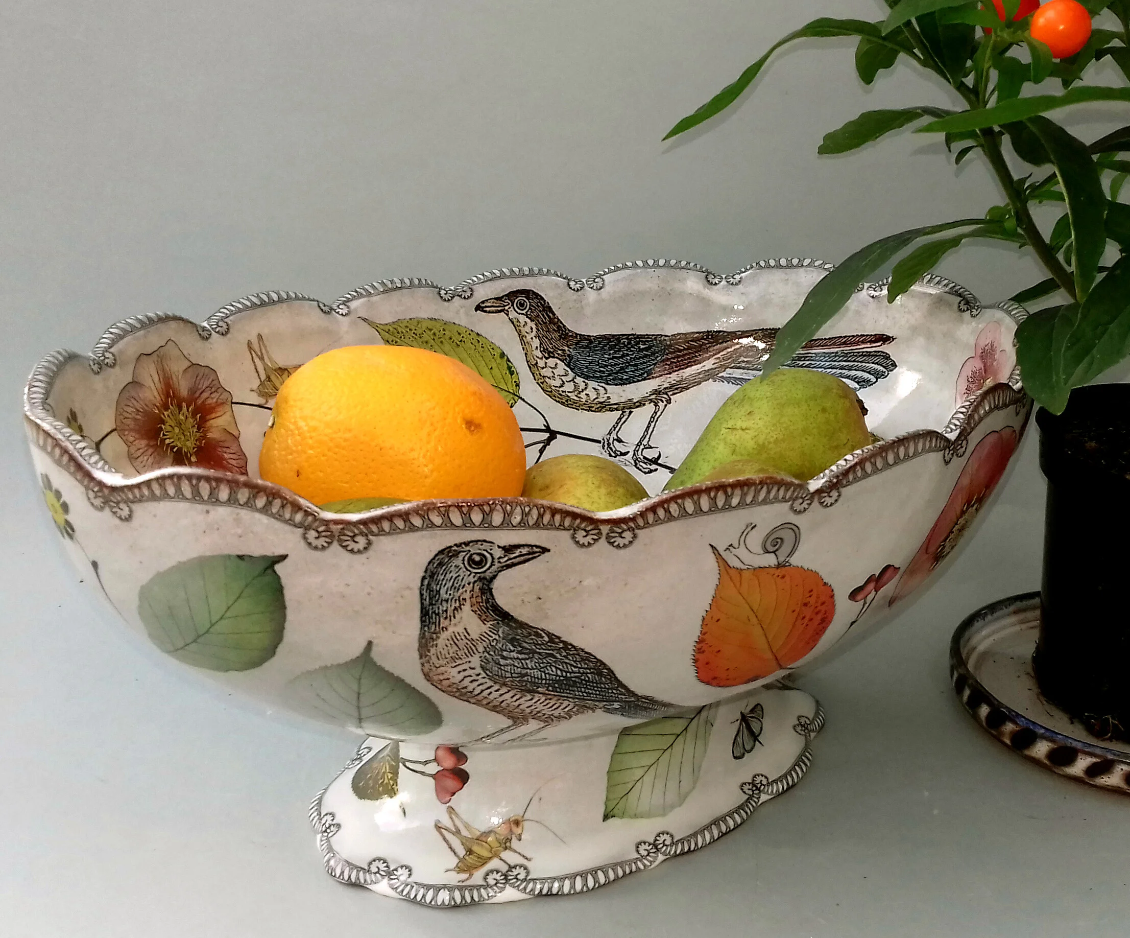 Georgian Fruit Bowl, Tin-Glazed Eartheware